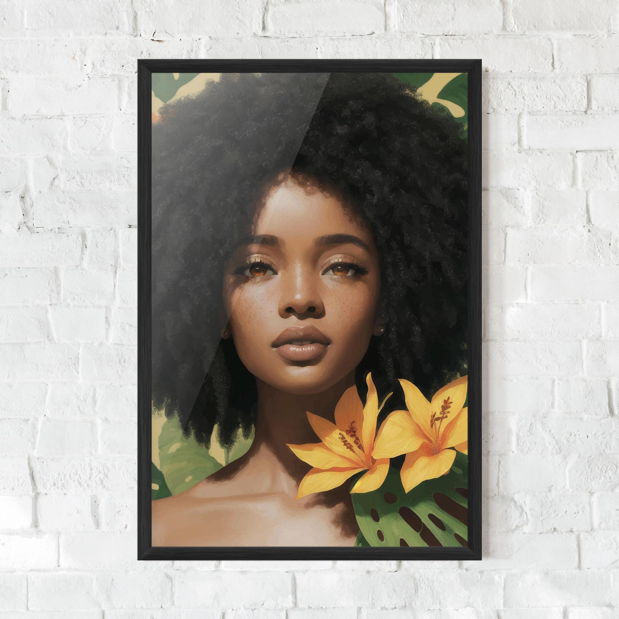 Poster Înrămat Beautiful African Girl mockup 0