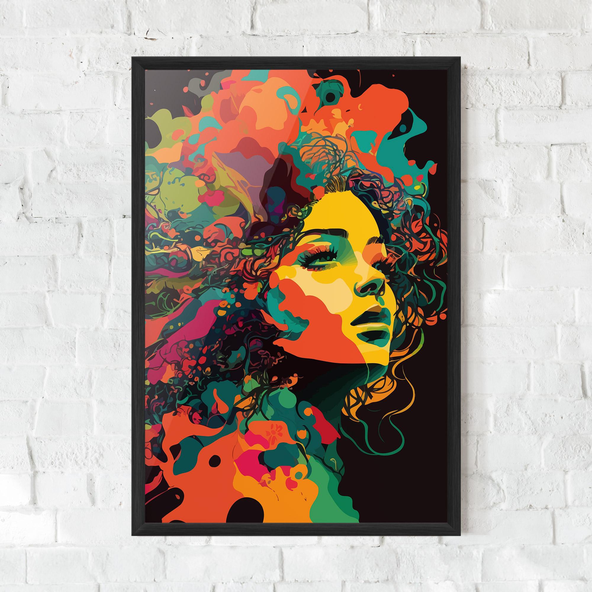 Poster Înrămat Colorful African Woman mockup 0
