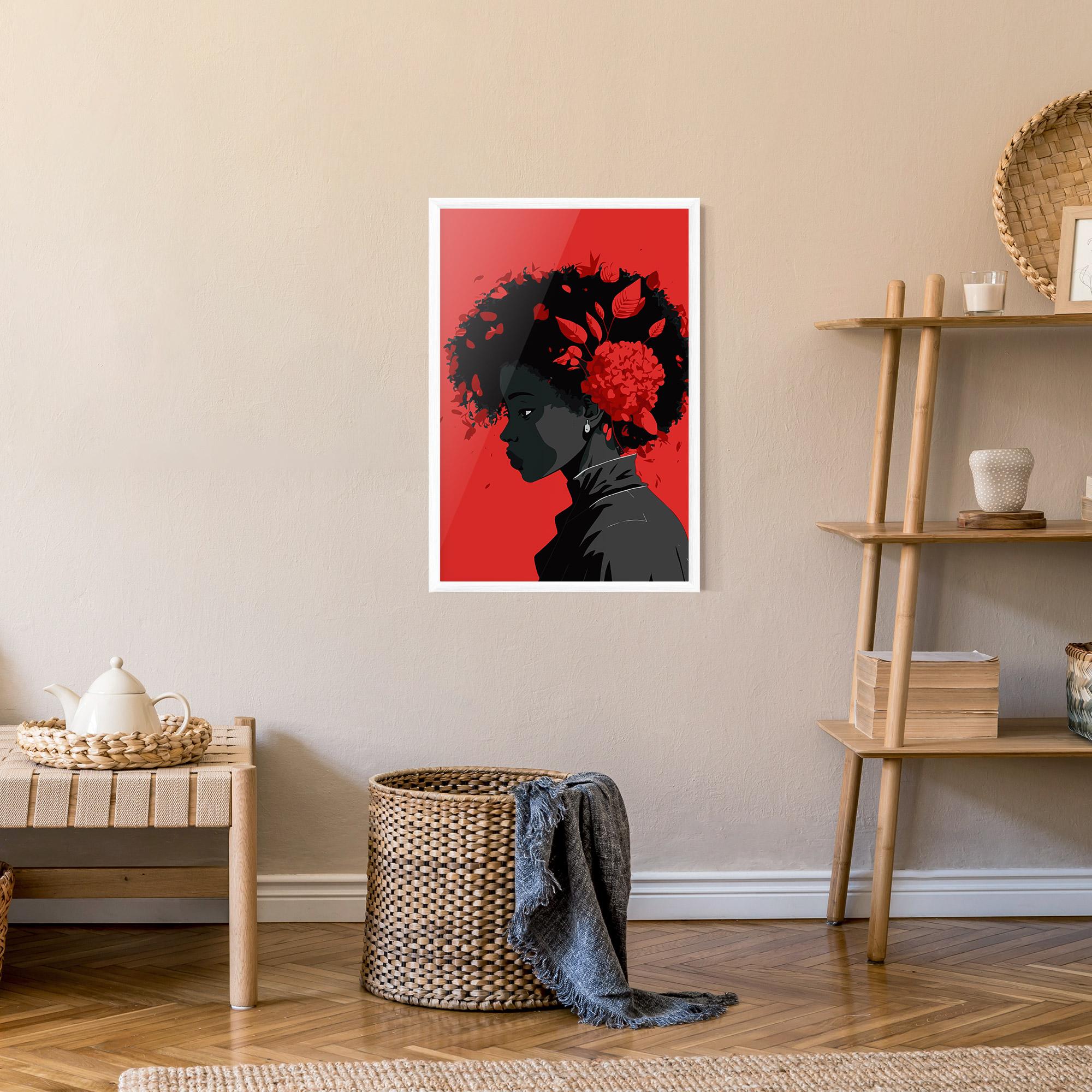 Poster Înrămat African Red Flower mockup 9