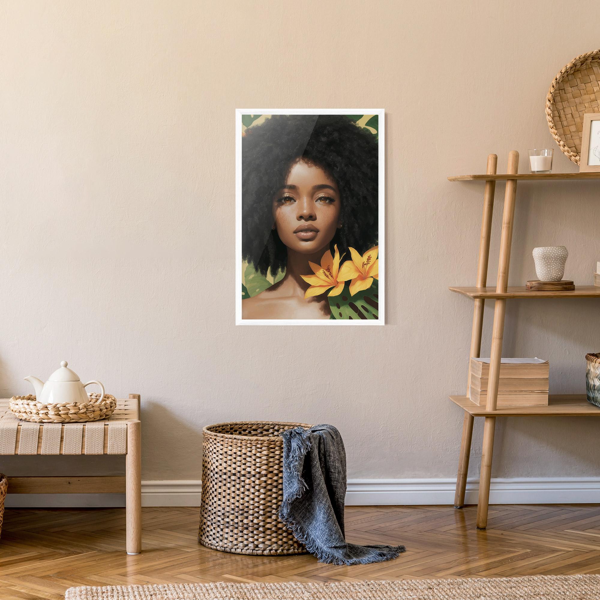 Poster Înrămat Beautiful African Girl mockup 9