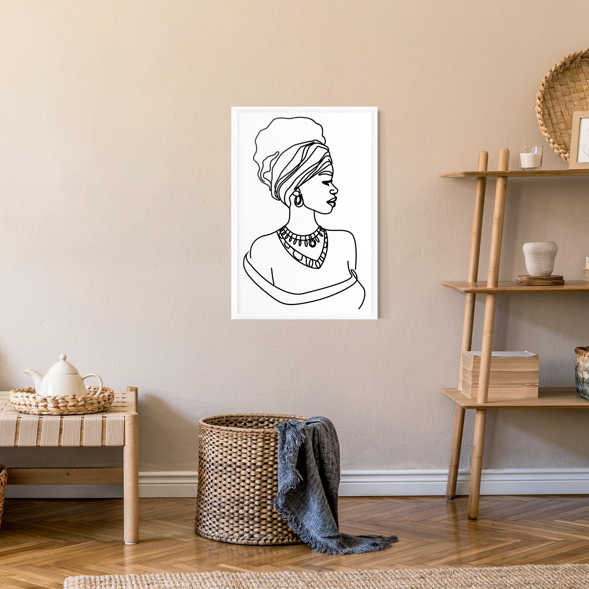 Poster Înrămat Black Line African mockup 9