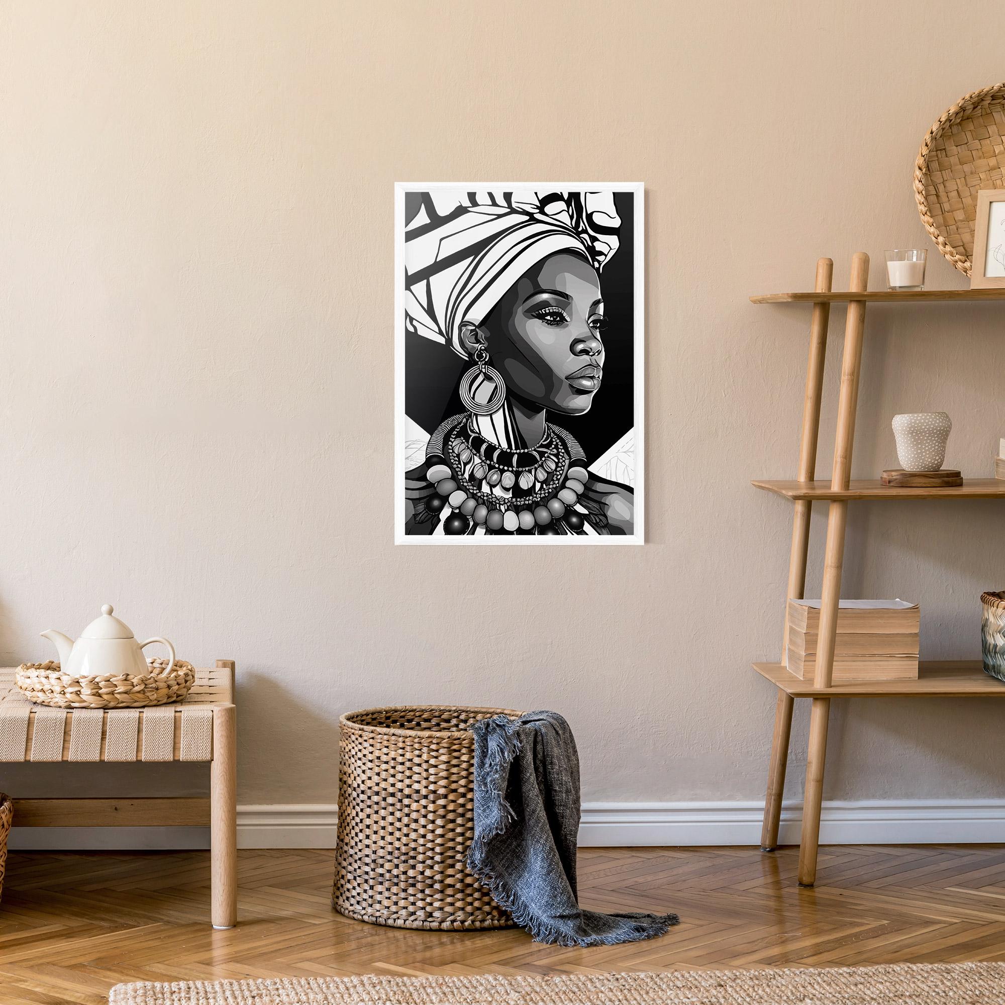 Poster Înrămat Black White African mockup 9
