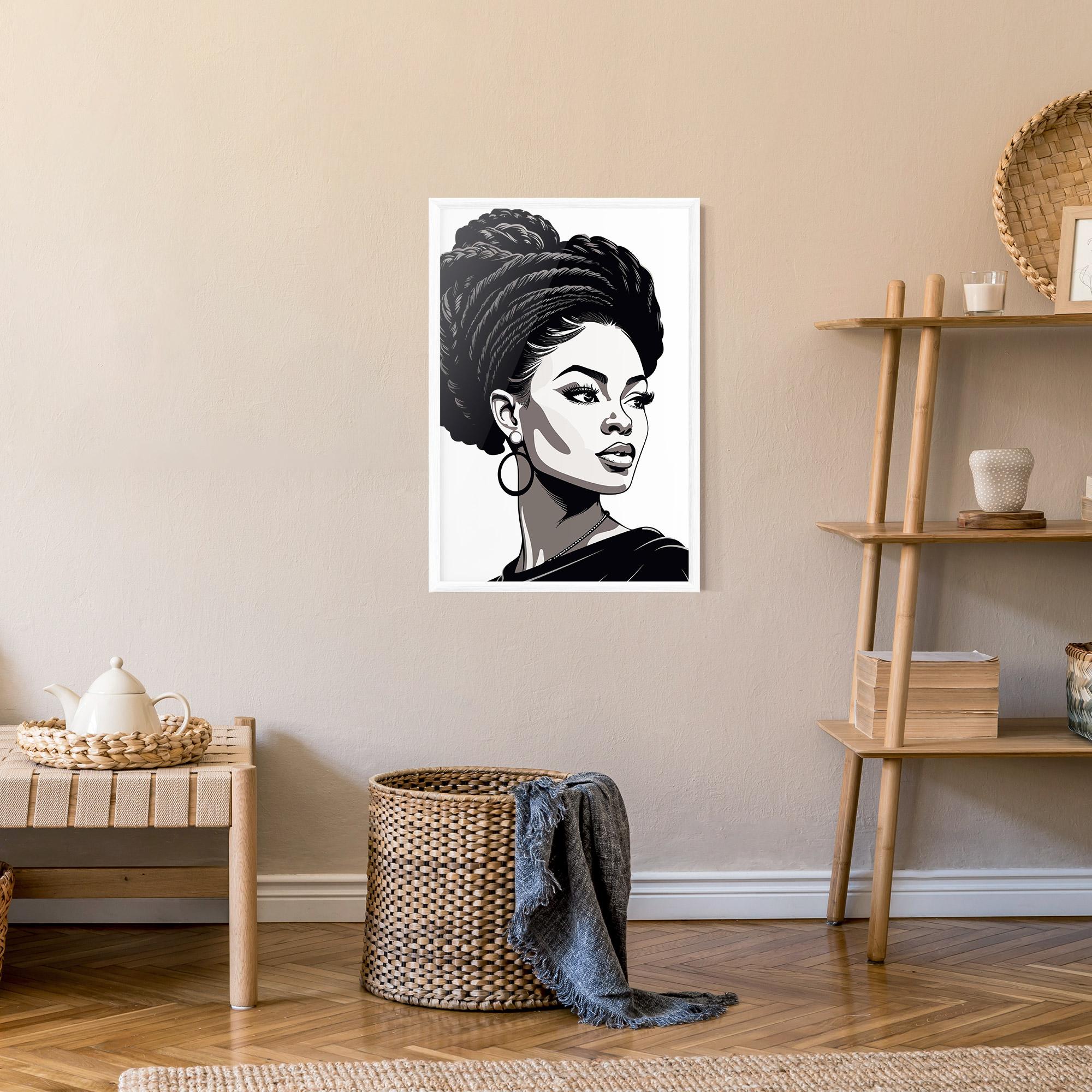Poster Înrămat Brown Skin Woman mockup 9