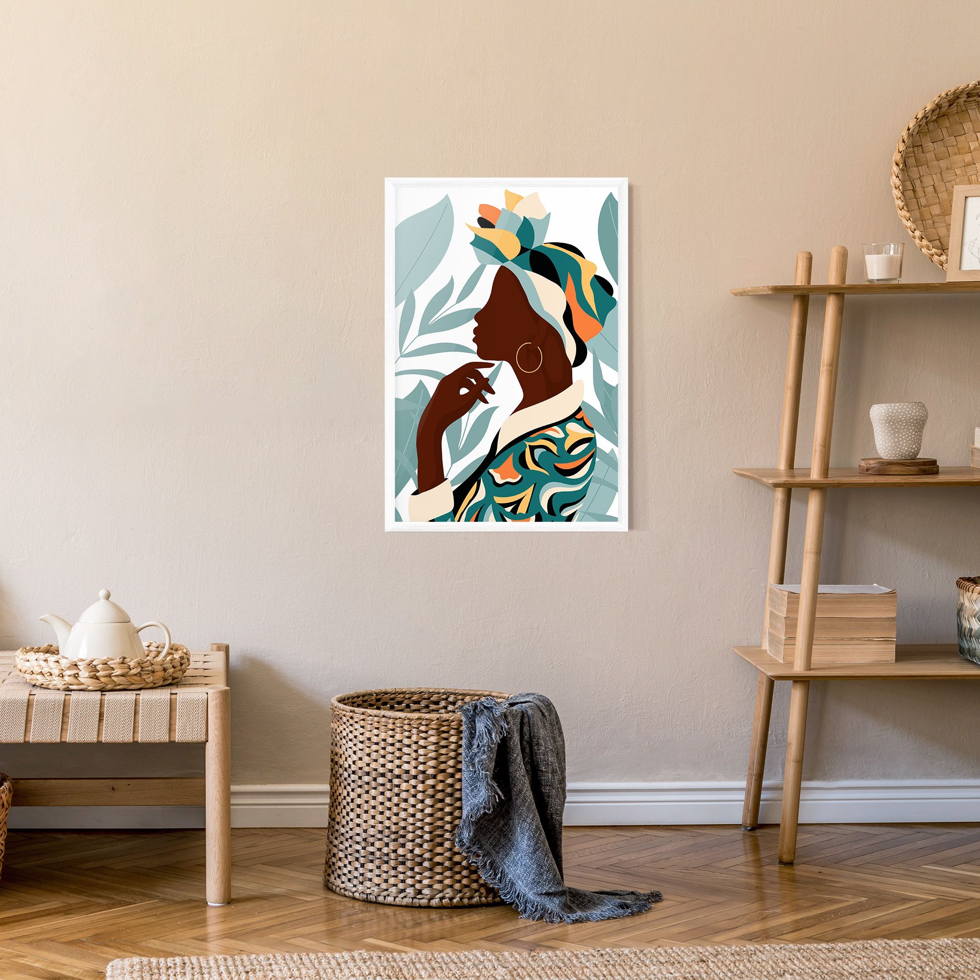 Gold African Earring mockup 9