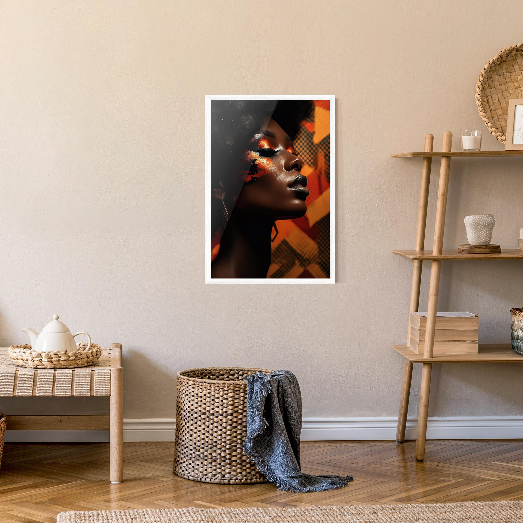 Poster Înrămat Orange Makeup Woman mockup 9