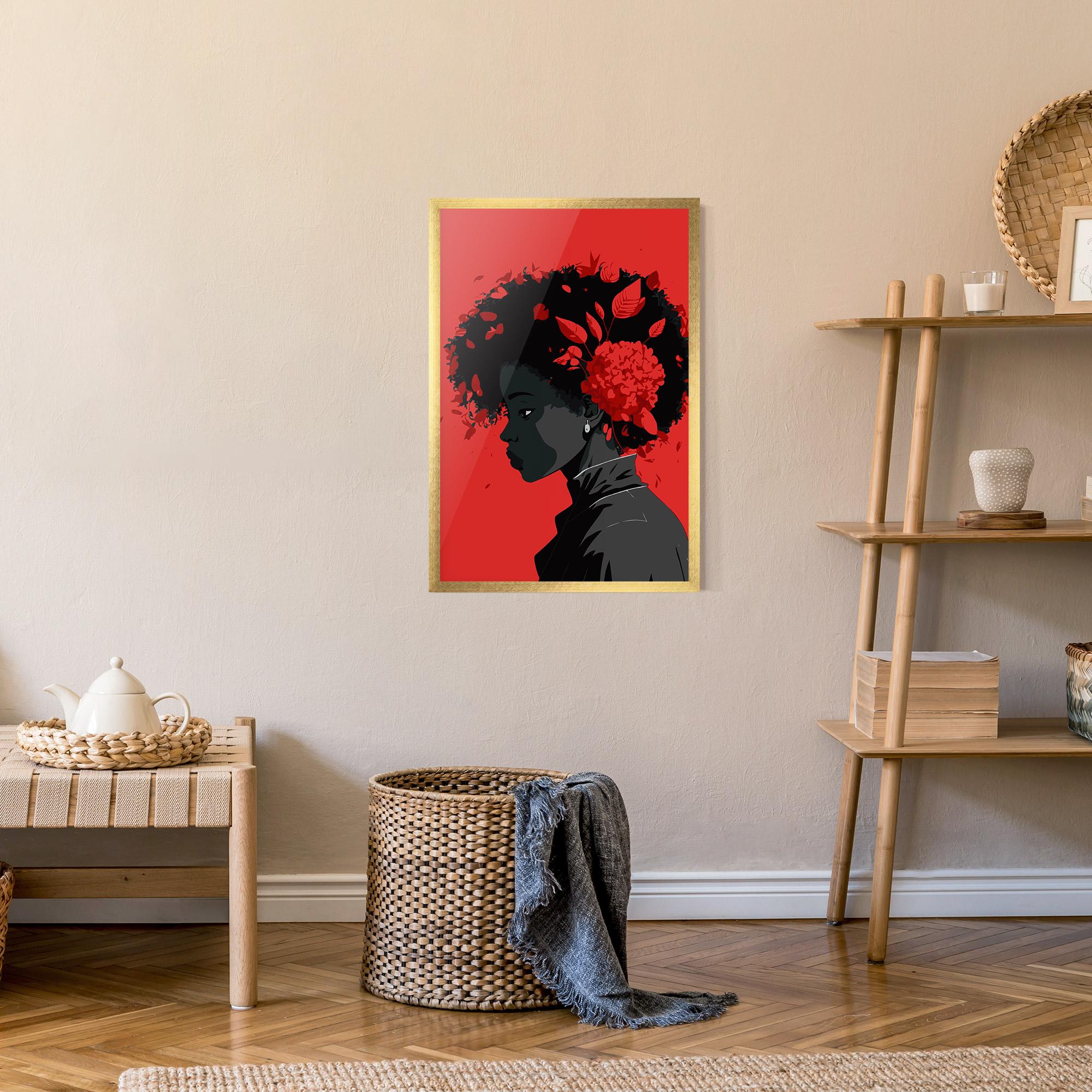 Poster Înrămat African Red Flower mockup 9