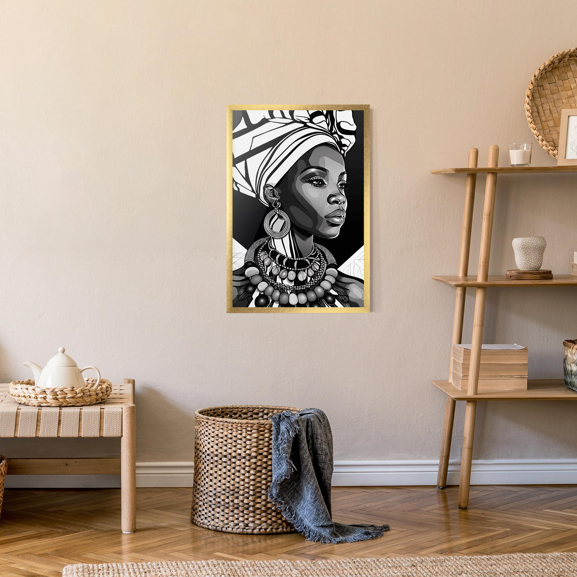 Poster Înrămat Black White African mockup 9