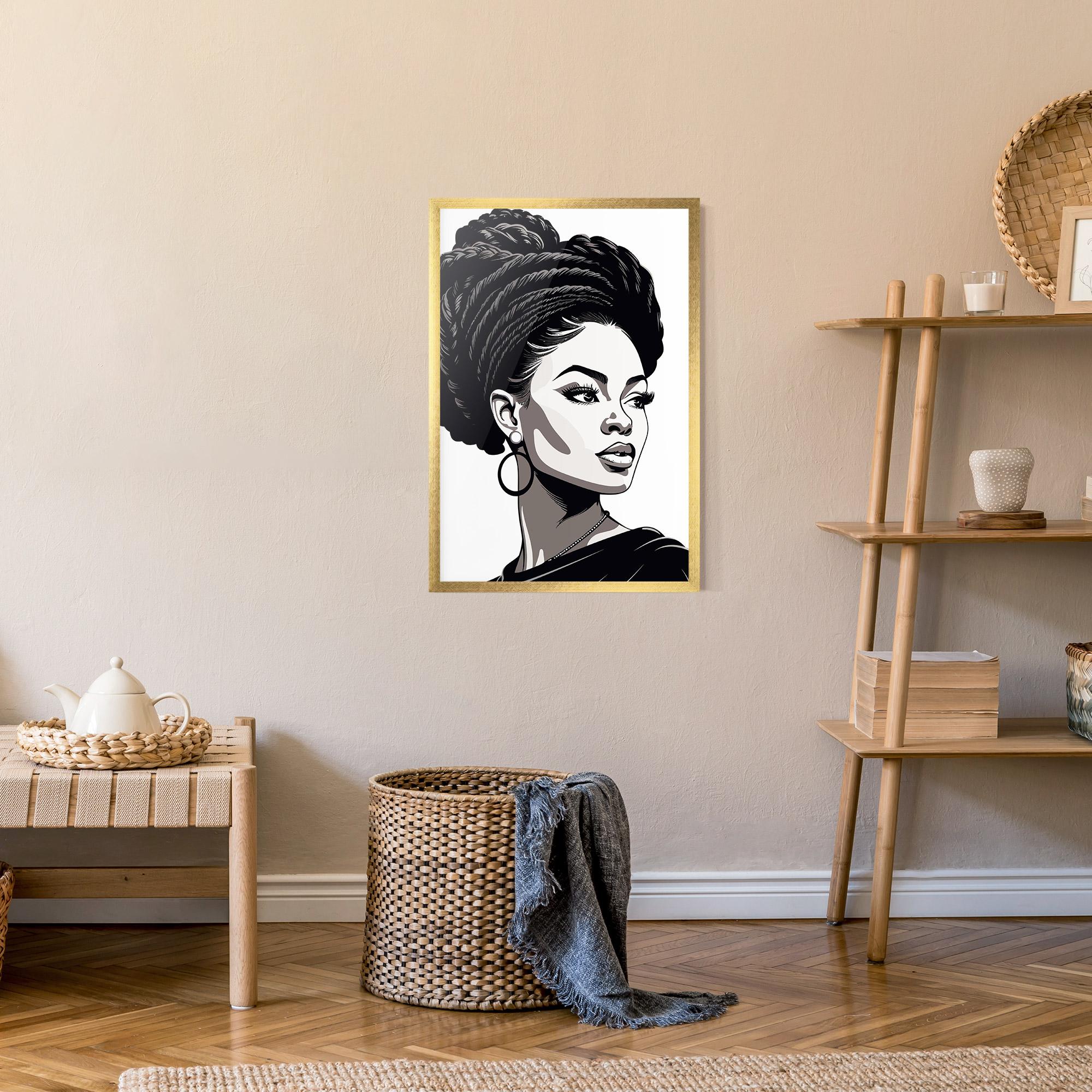 Poster Înrămat Brown Skin Woman mockup 9