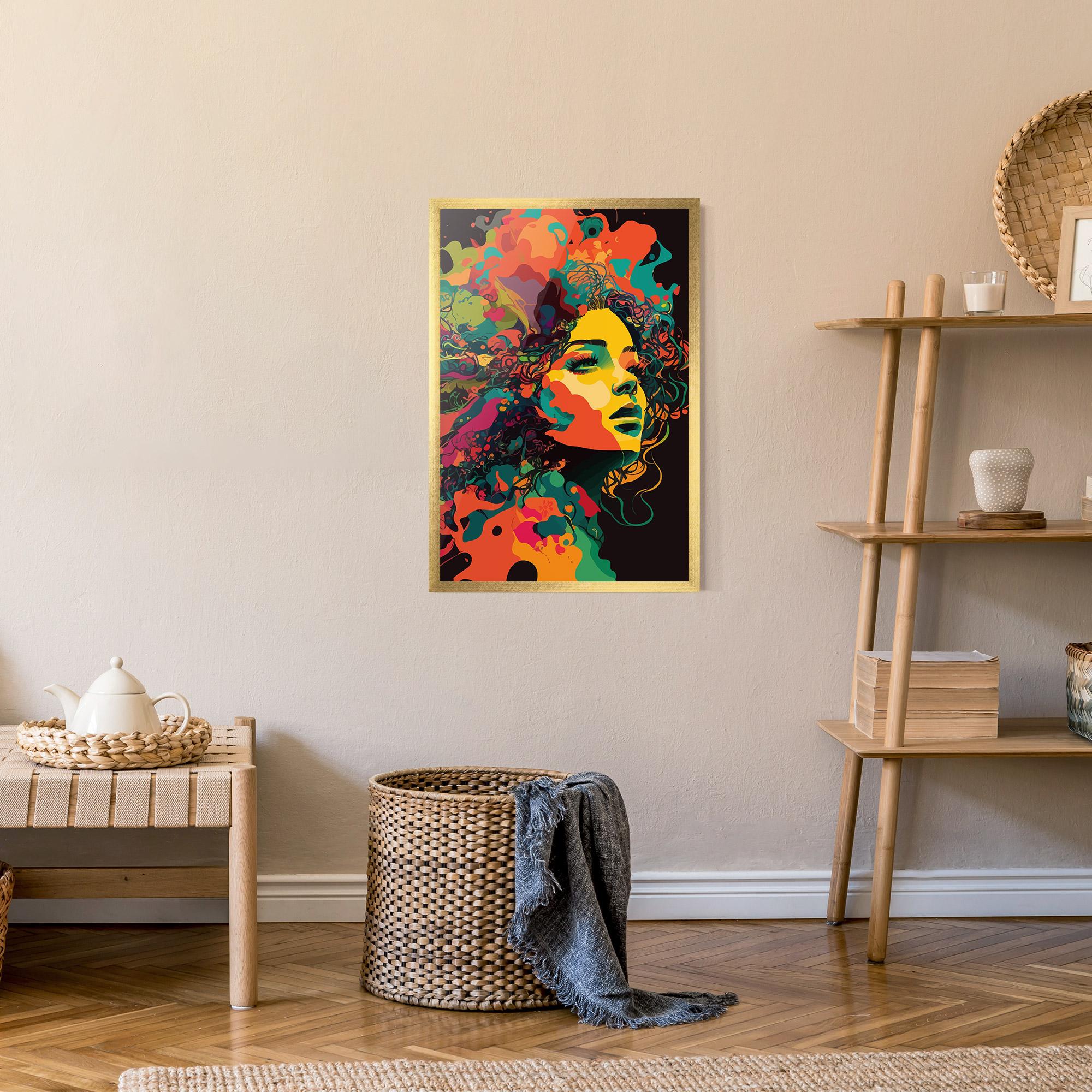 Poster Înrămat Colorful African Woman mockup 9