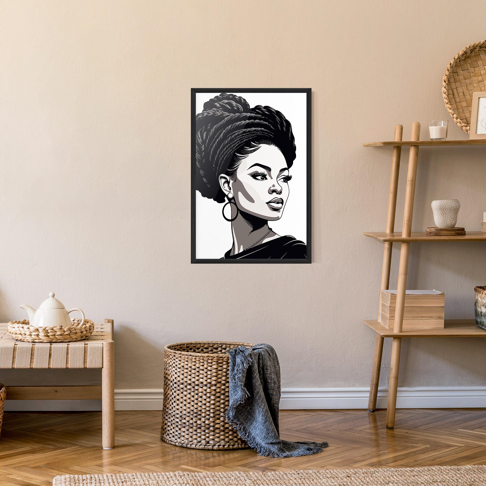 Poster Înrămat Brown Skin Woman mockup 9