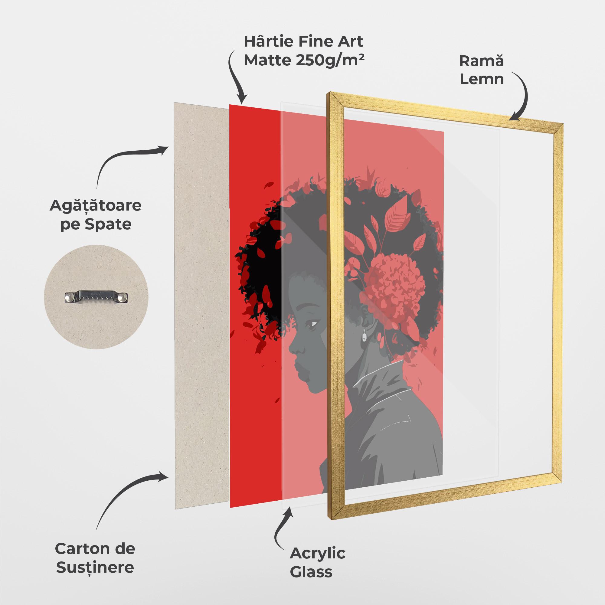 Poster Înrămat African Red Flower mockup 1