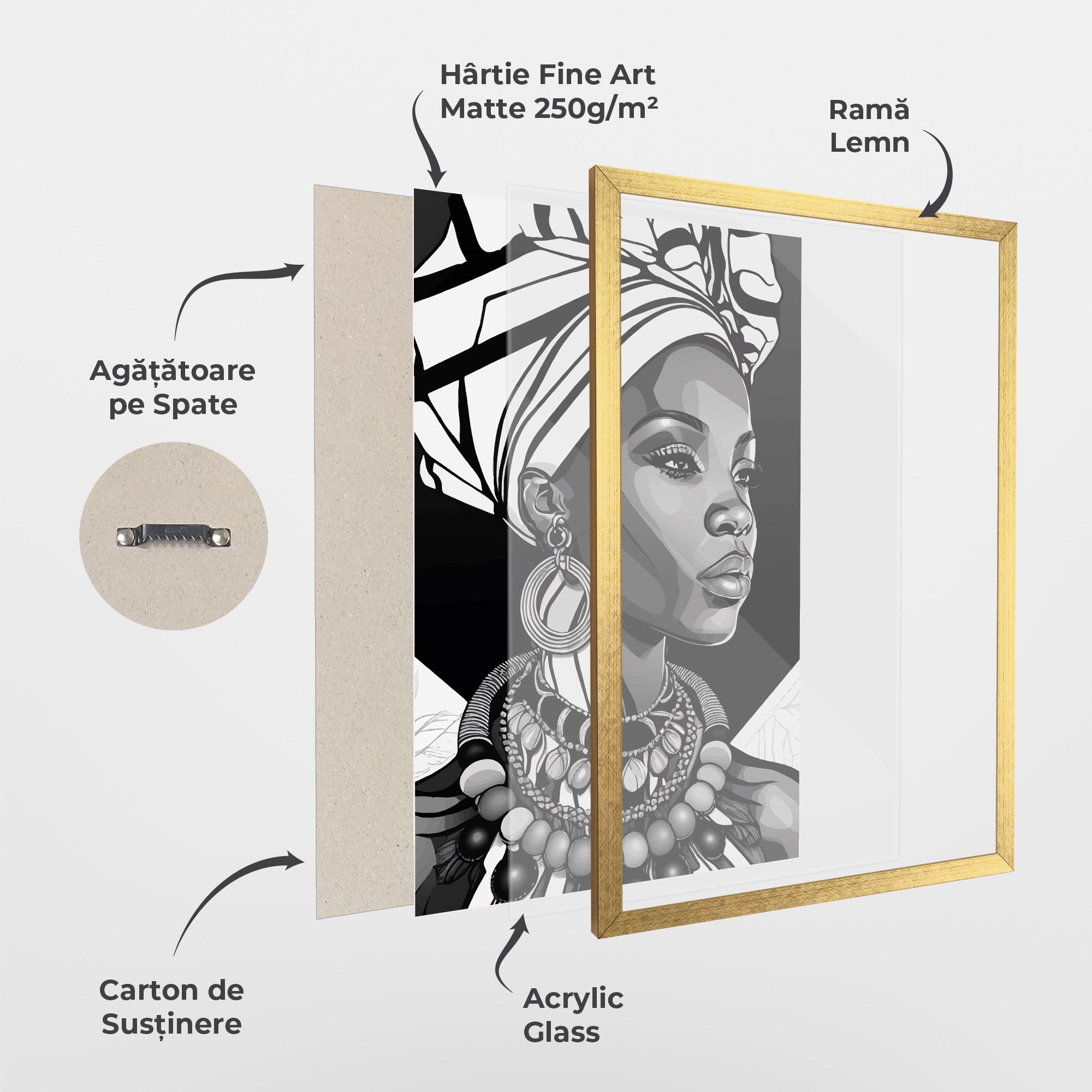 Poster Înrămat Black White African mockup 1