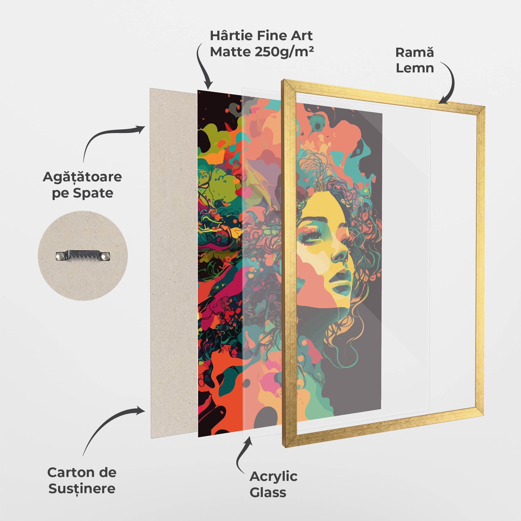 Poster Înrămat Colorful African Woman mockup 1