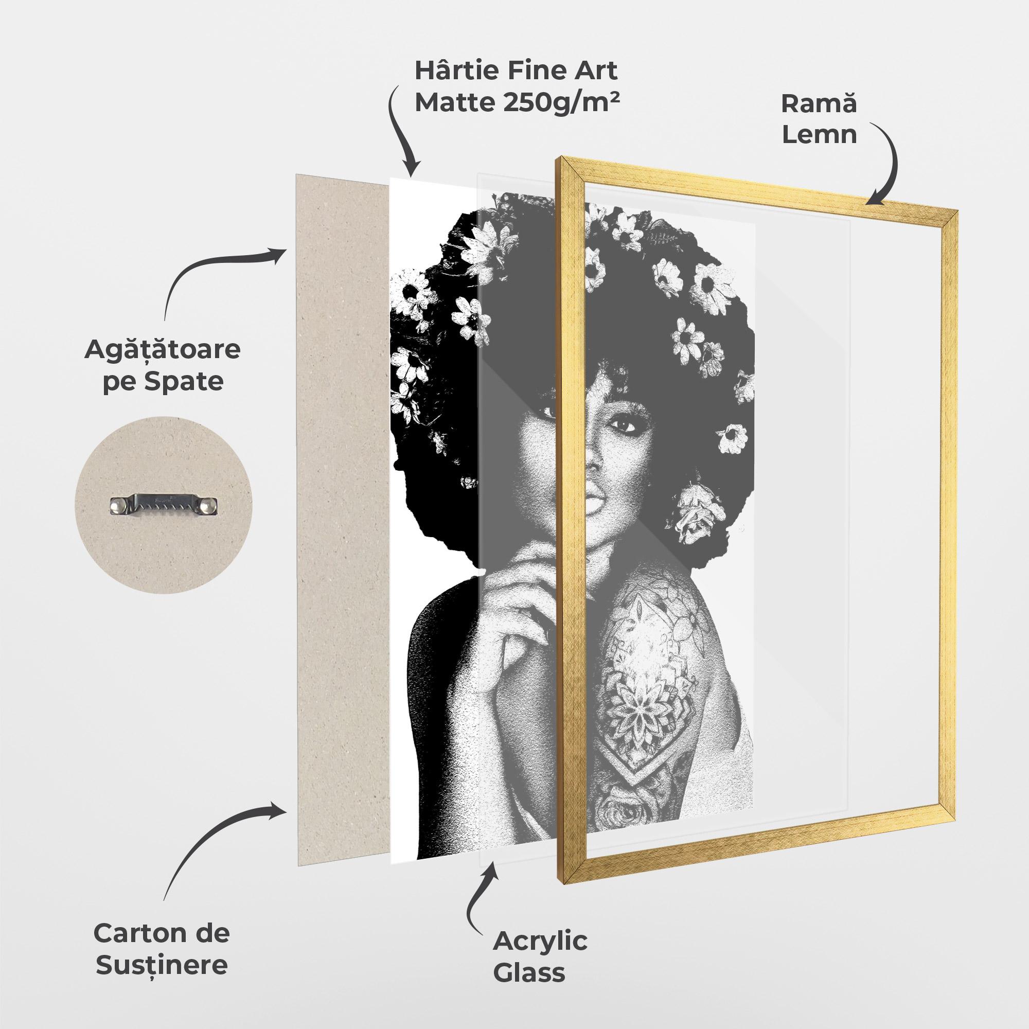 Poster Înrămat Flower African Woman mockup 1