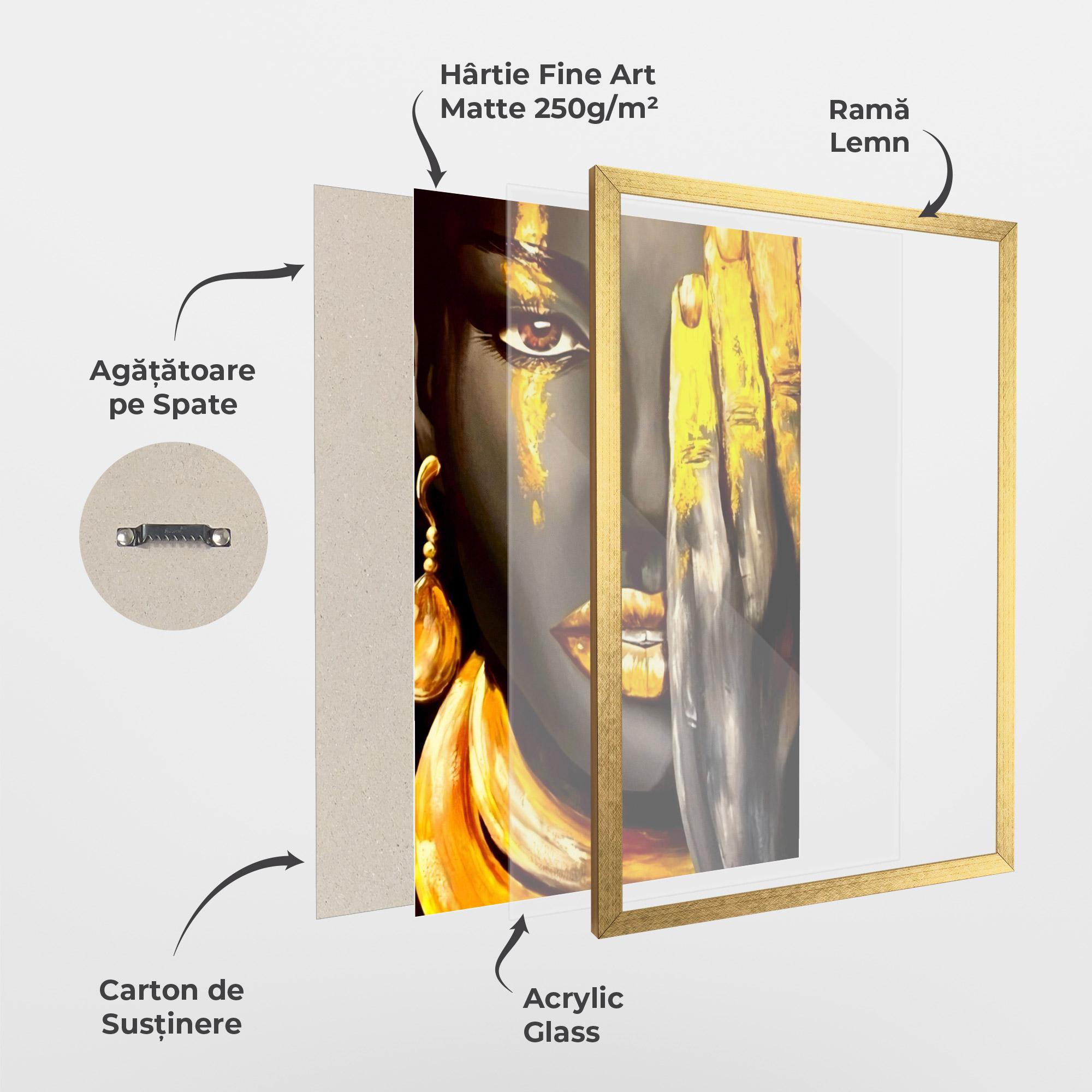 Poster Înrămat Golden African Women mockup 1
