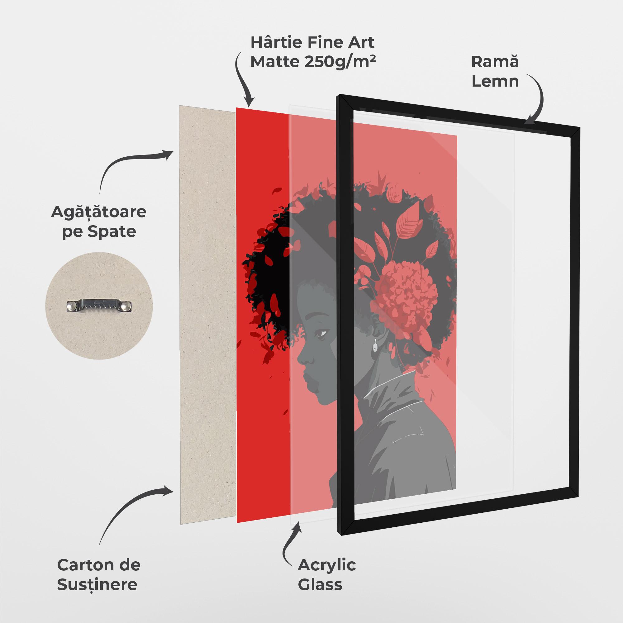 Poster Înrămat African Red Flower mockup 1