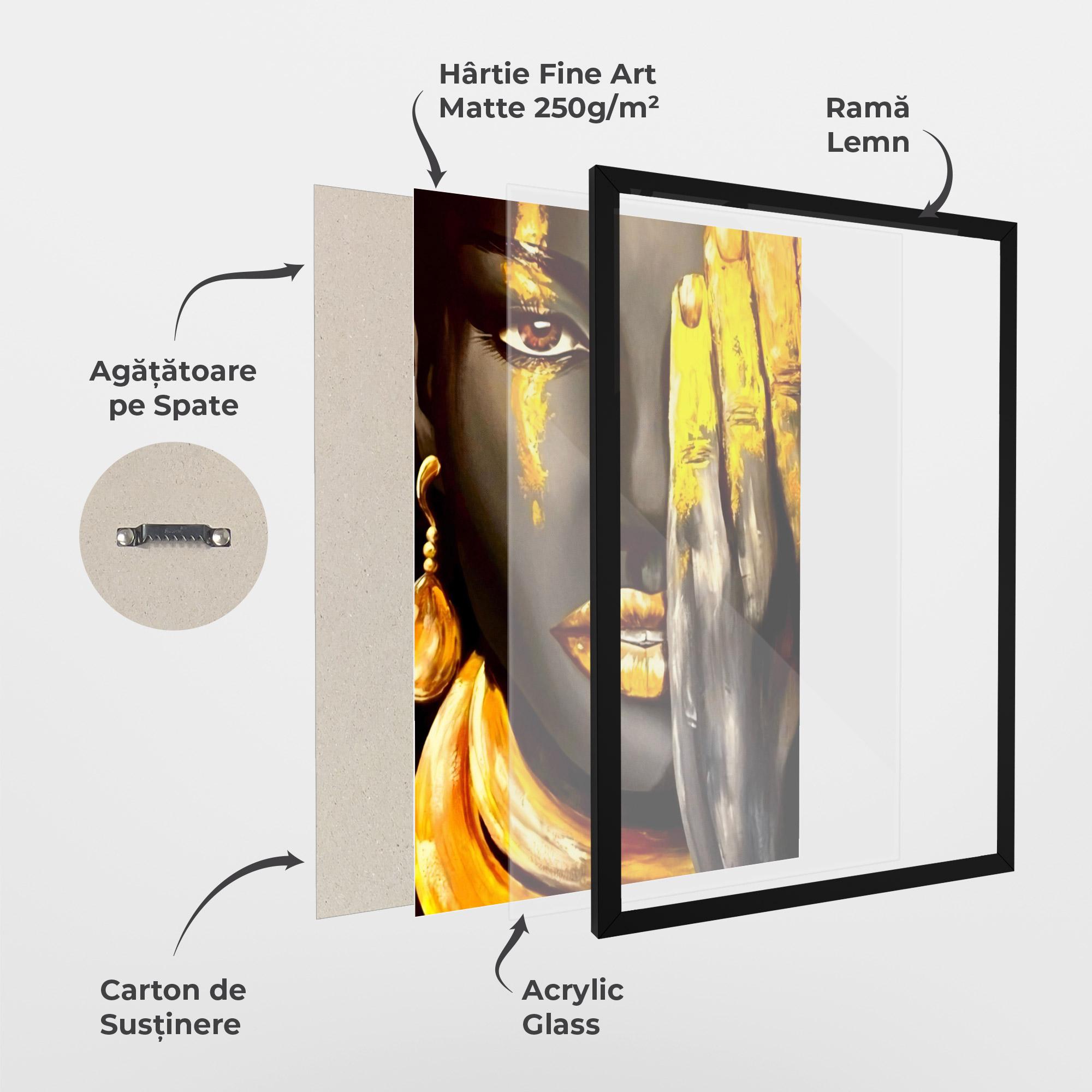 Poster Înrămat Golden African Women mockup 1