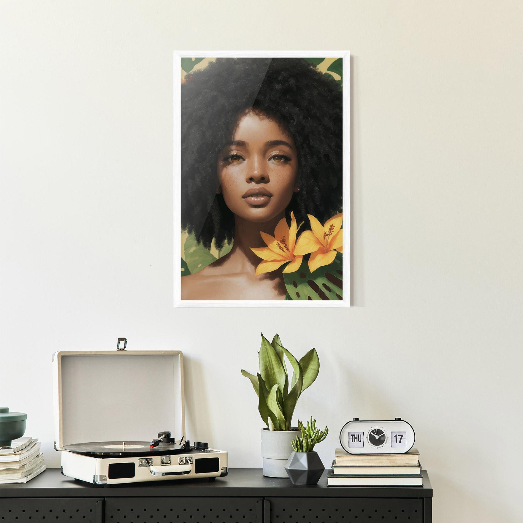 Poster Înrămat Beautiful African Girl mockup 2