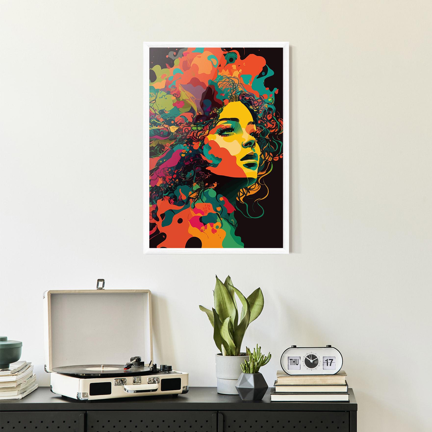 Poster Înrămat Colorful African Woman mockup 2