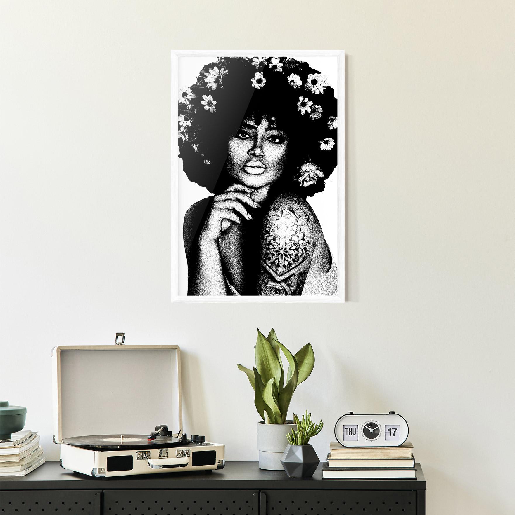 Poster Înrămat Flower African Woman mockup 2