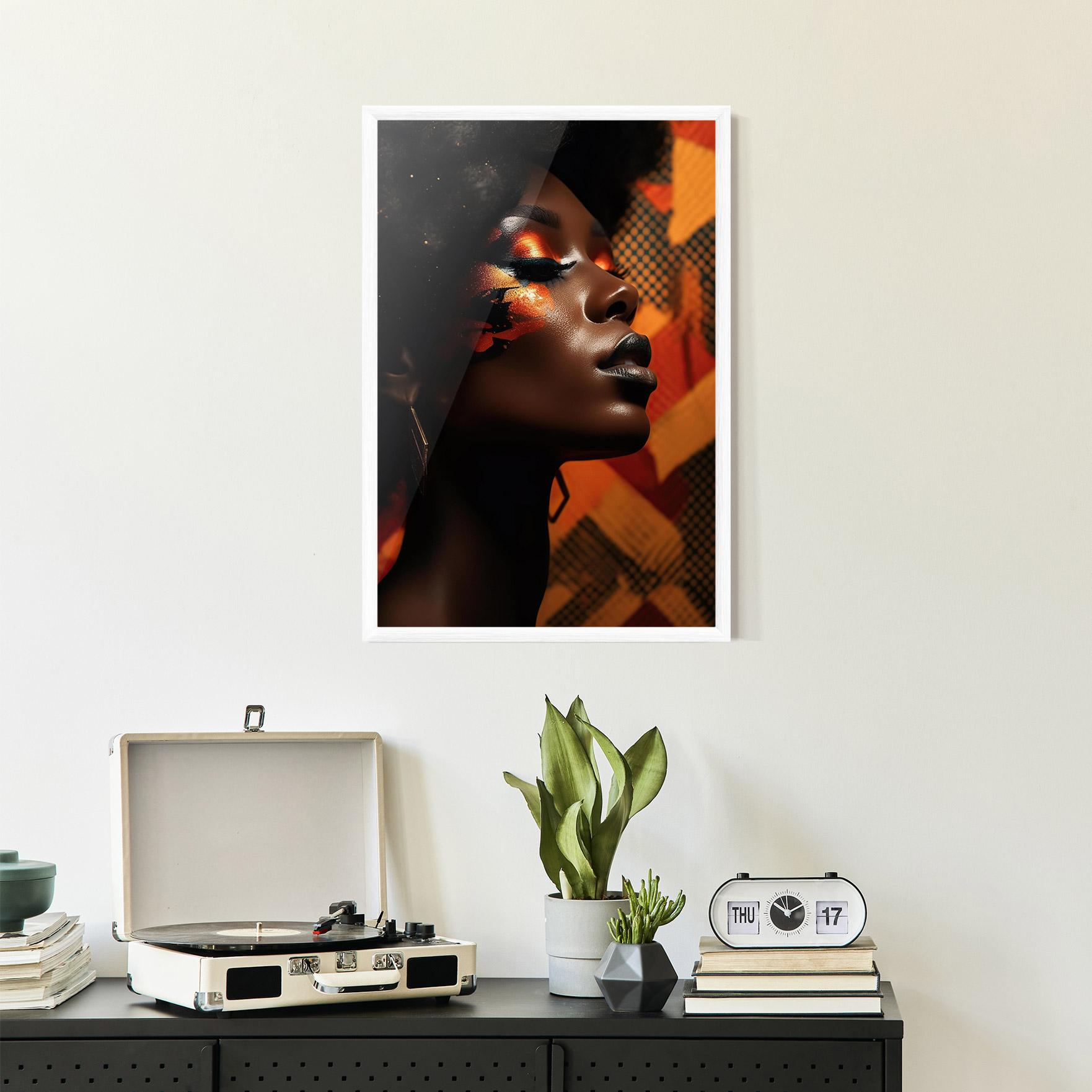 Poster Înrămat Orange Makeup Woman mockup 2