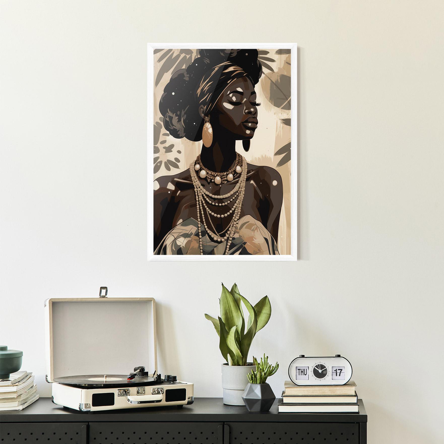 Poster Înrămat Wearing Necklace Graphic mockup 2