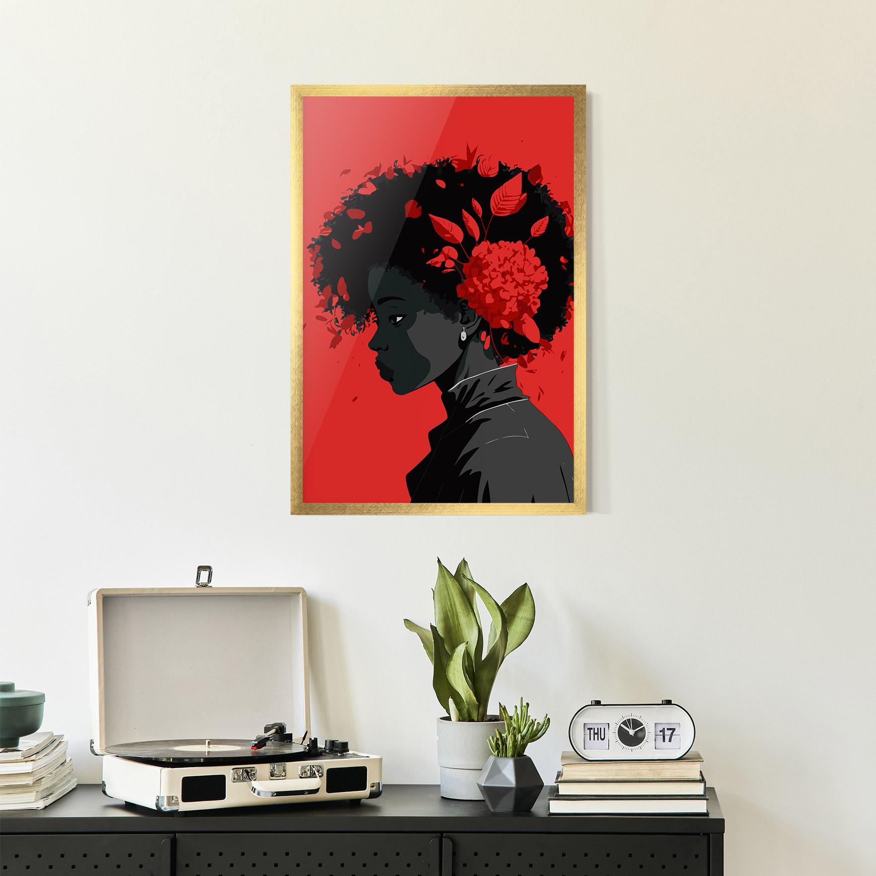 Poster Înrămat African Red Flower mockup 2