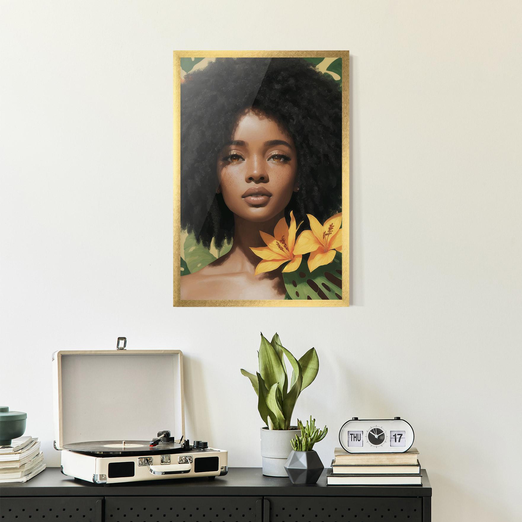 Poster Înrămat Beautiful African Girl mockup 2