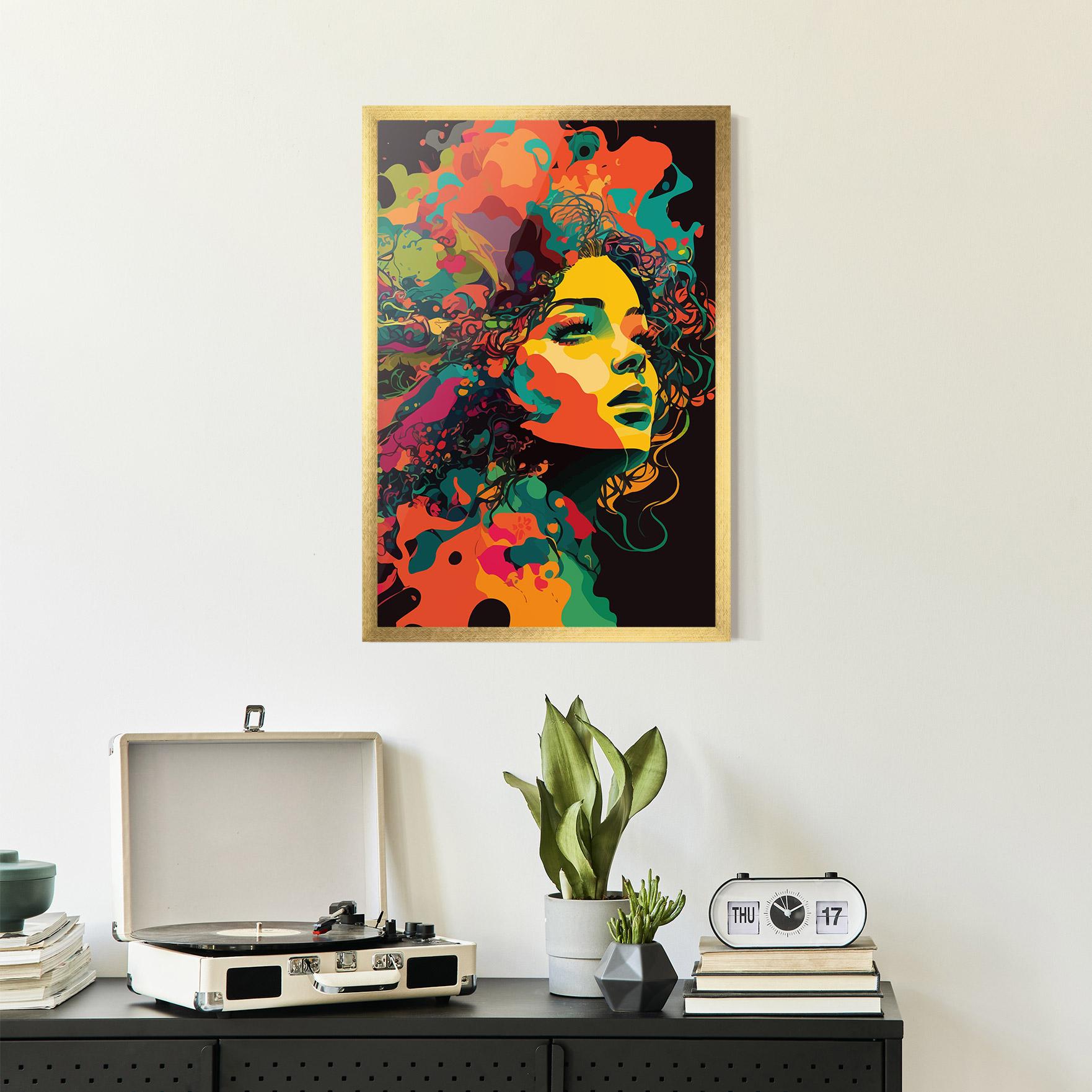 Poster Înrămat Colorful African Woman mockup 2