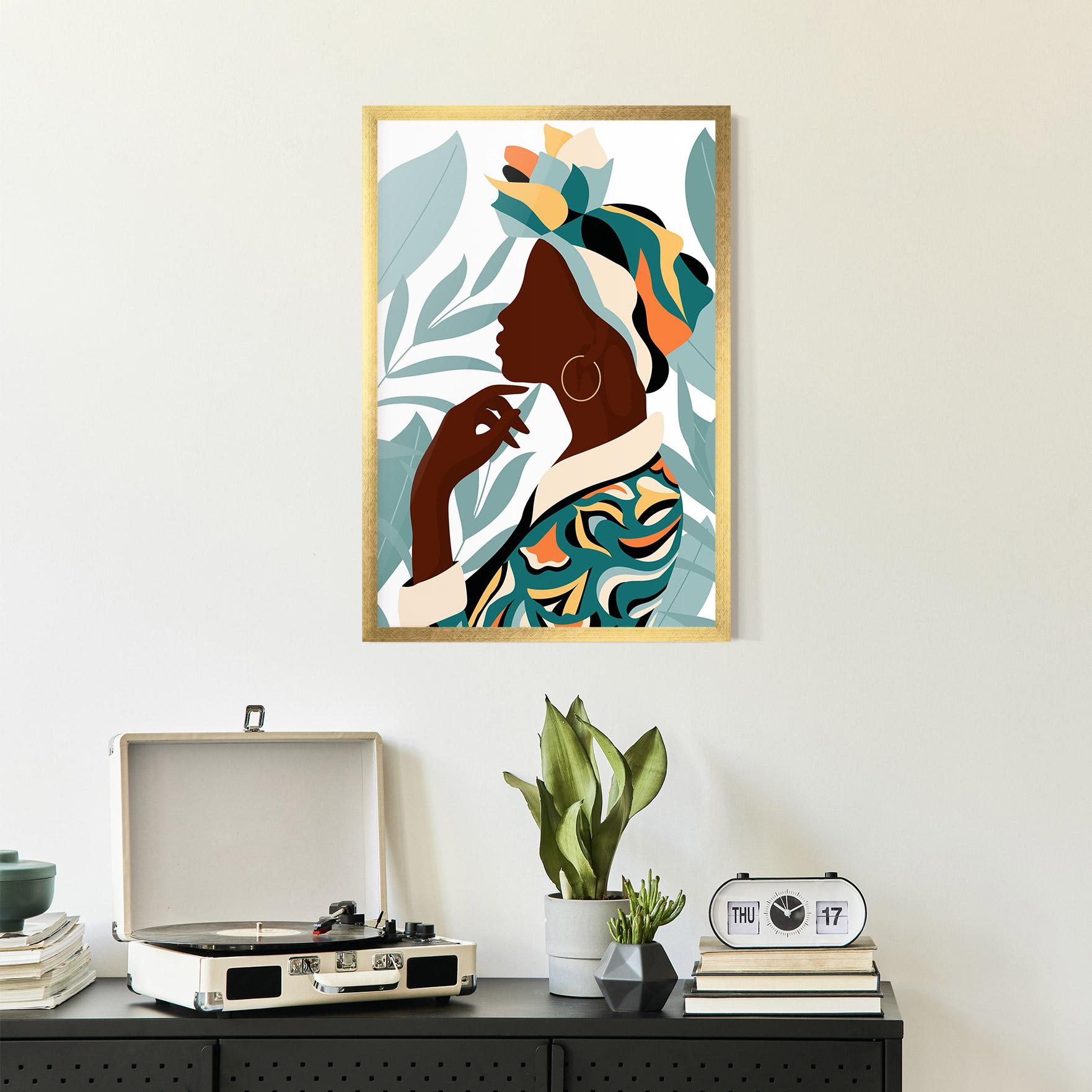 Poster Înrămat Gold African Earring mockup 2