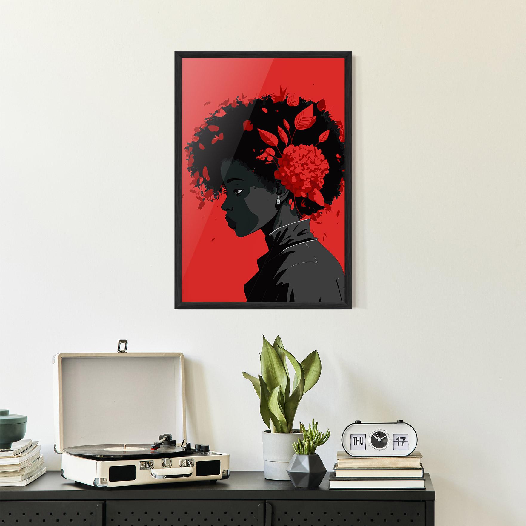 Poster Înrămat African Red Flower mockup 2