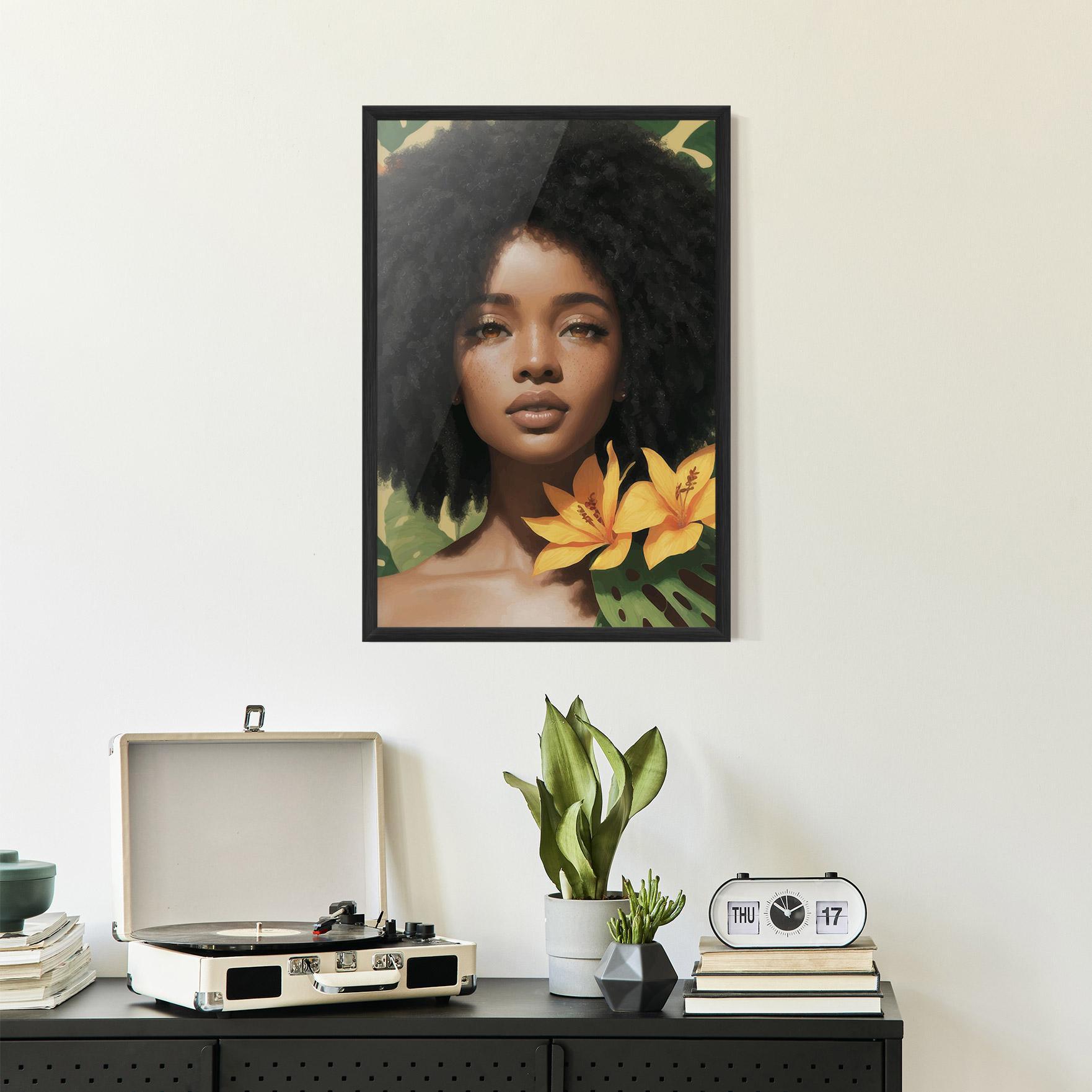 Poster Înrămat Beautiful African Girl mockup 2