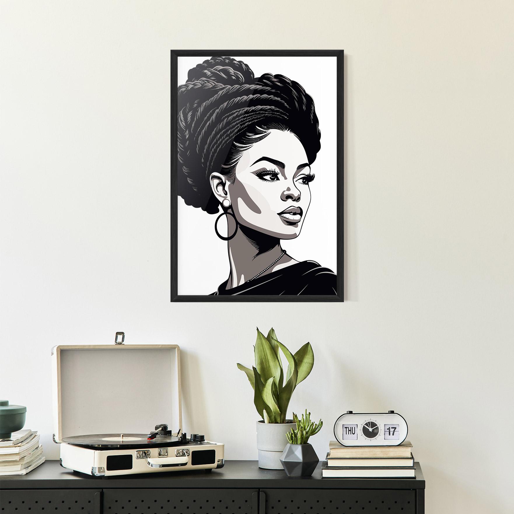 Poster Înrămat Brown Skin Woman mockup 2