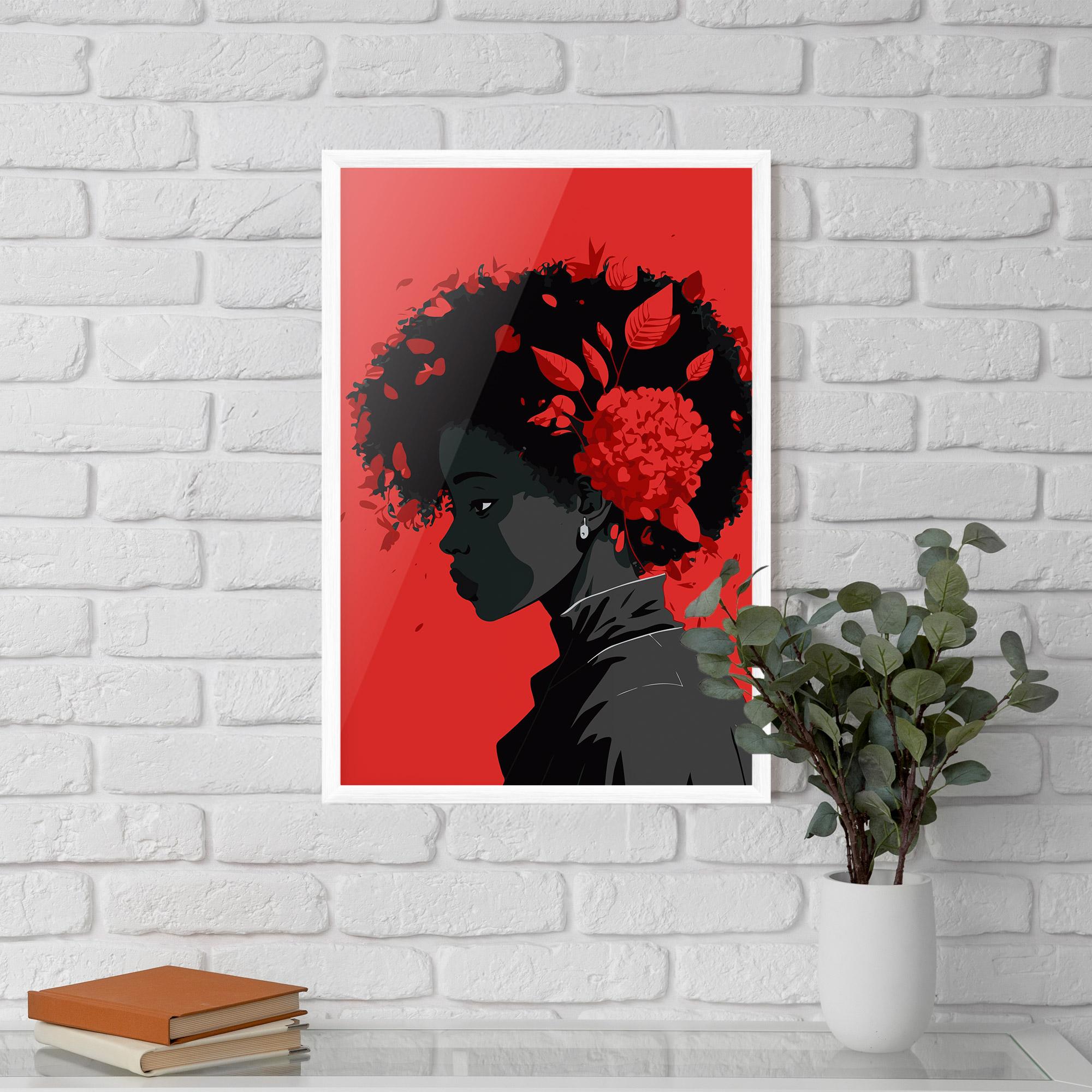 Poster Înrămat African Red Flower mockup 5