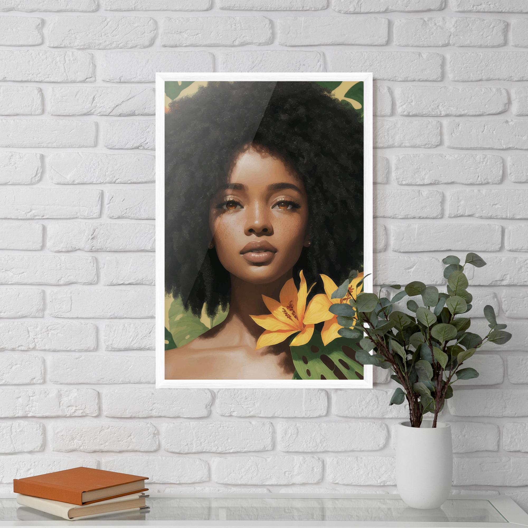 Poster Înrămat Beautiful African Girl mockup 5