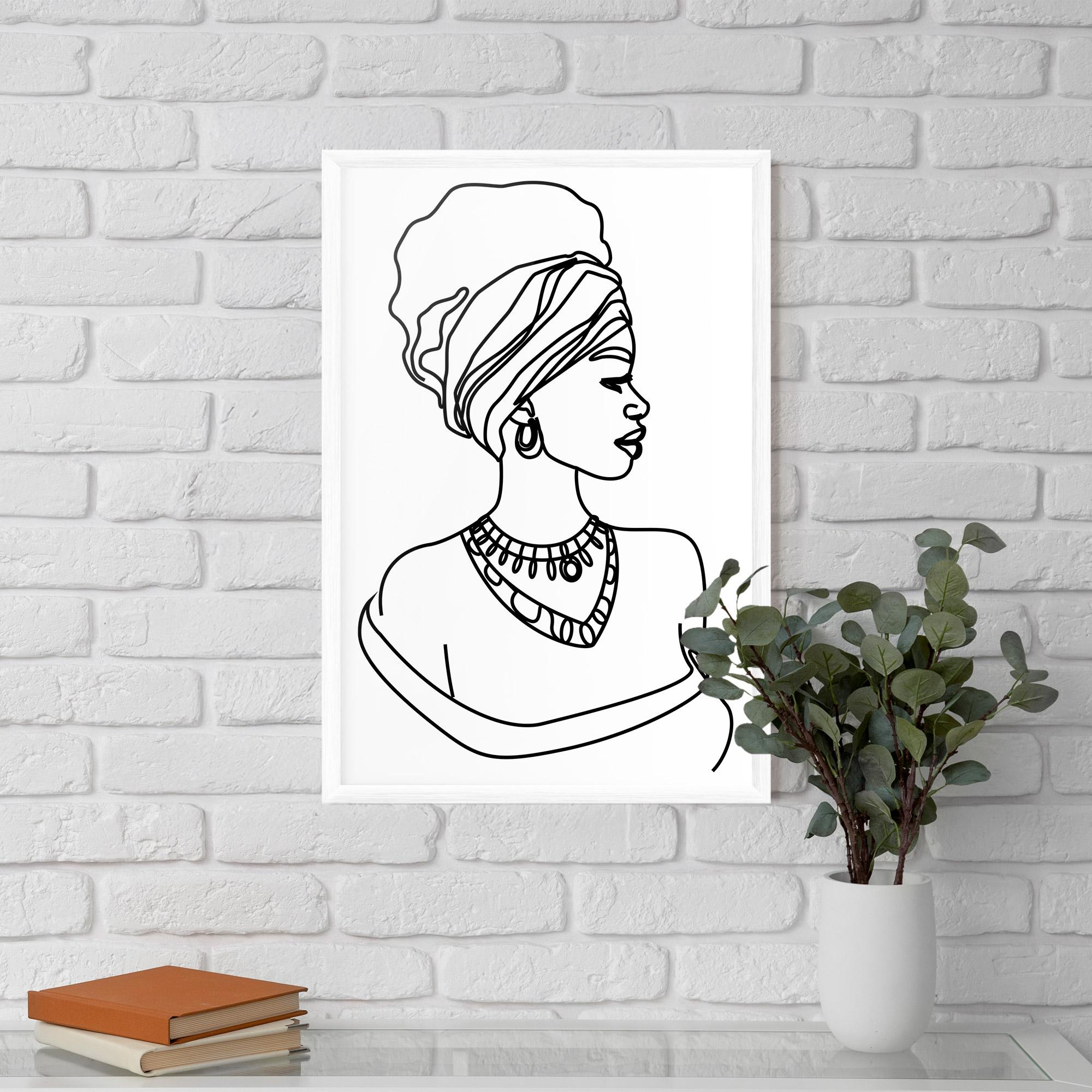 Poster Înrămat Black Line African mockup 5