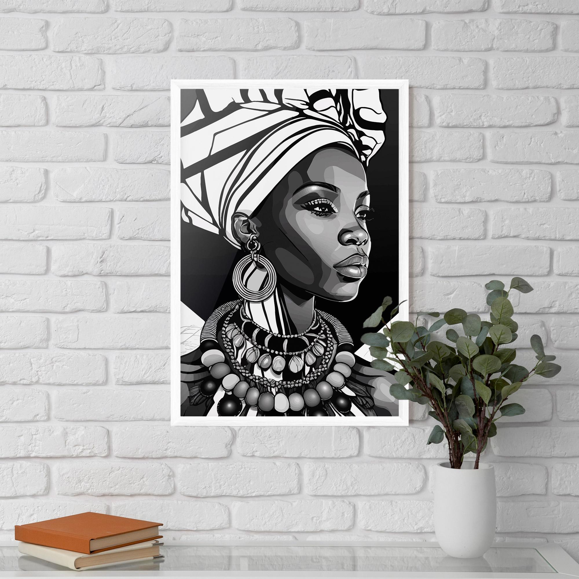 Poster Înrămat Black White African mockup 5