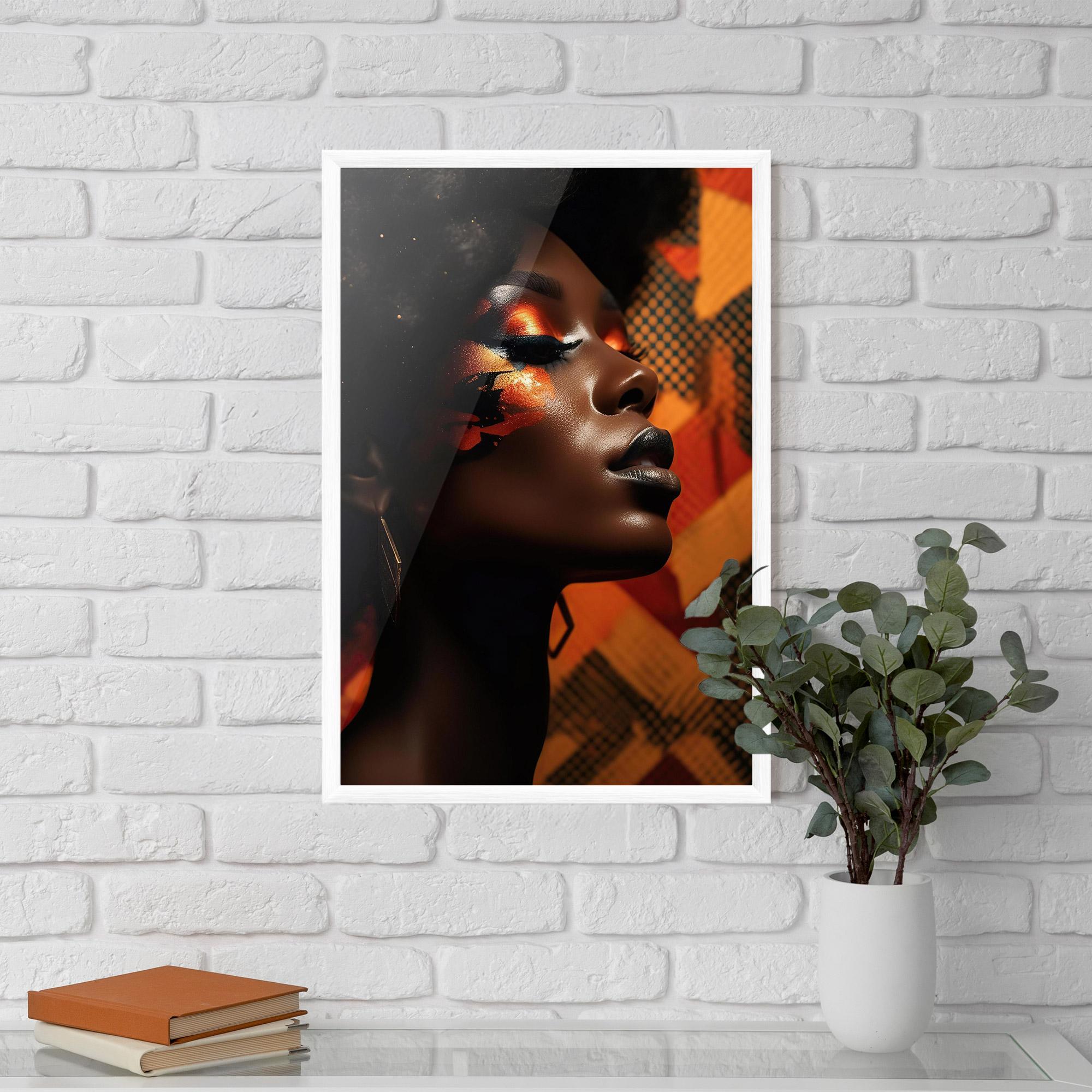 Poster Înrămat Orange Makeup Woman mockup 5