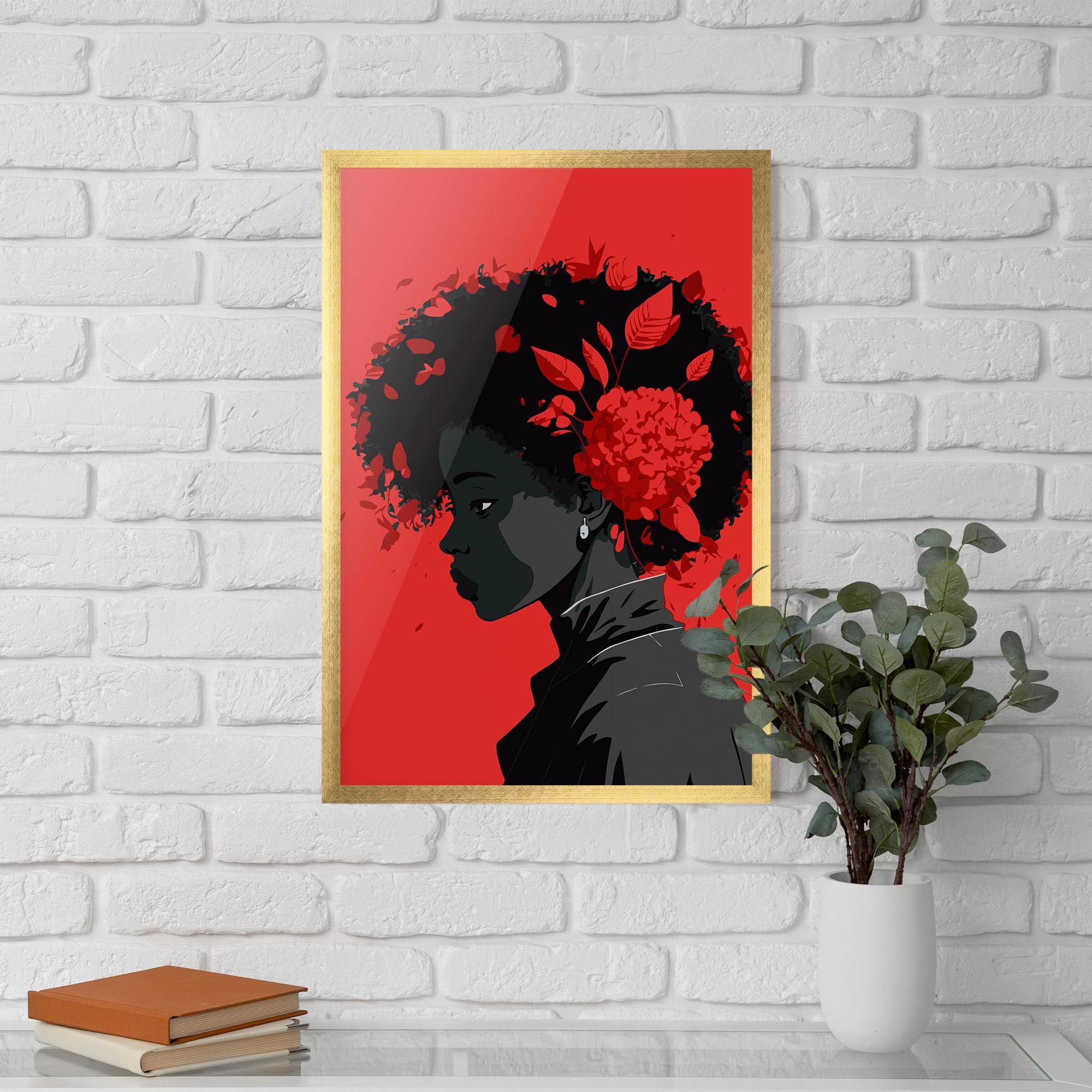 Poster Înrămat African Red Flower mockup 5