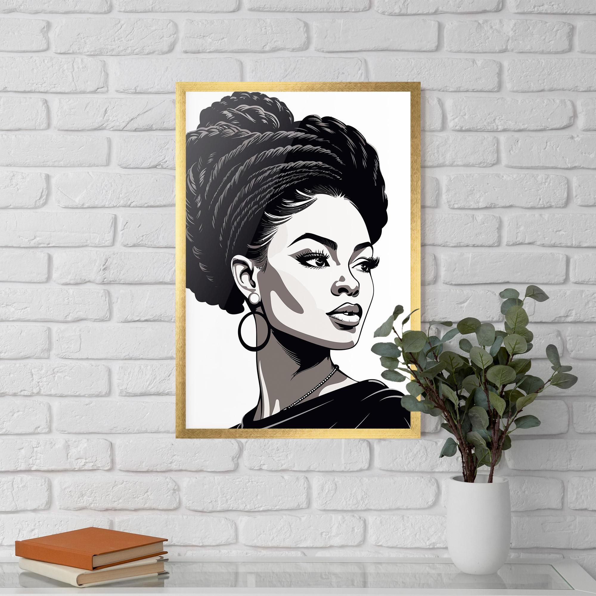 Poster Înrămat Brown Skin Woman mockup 5