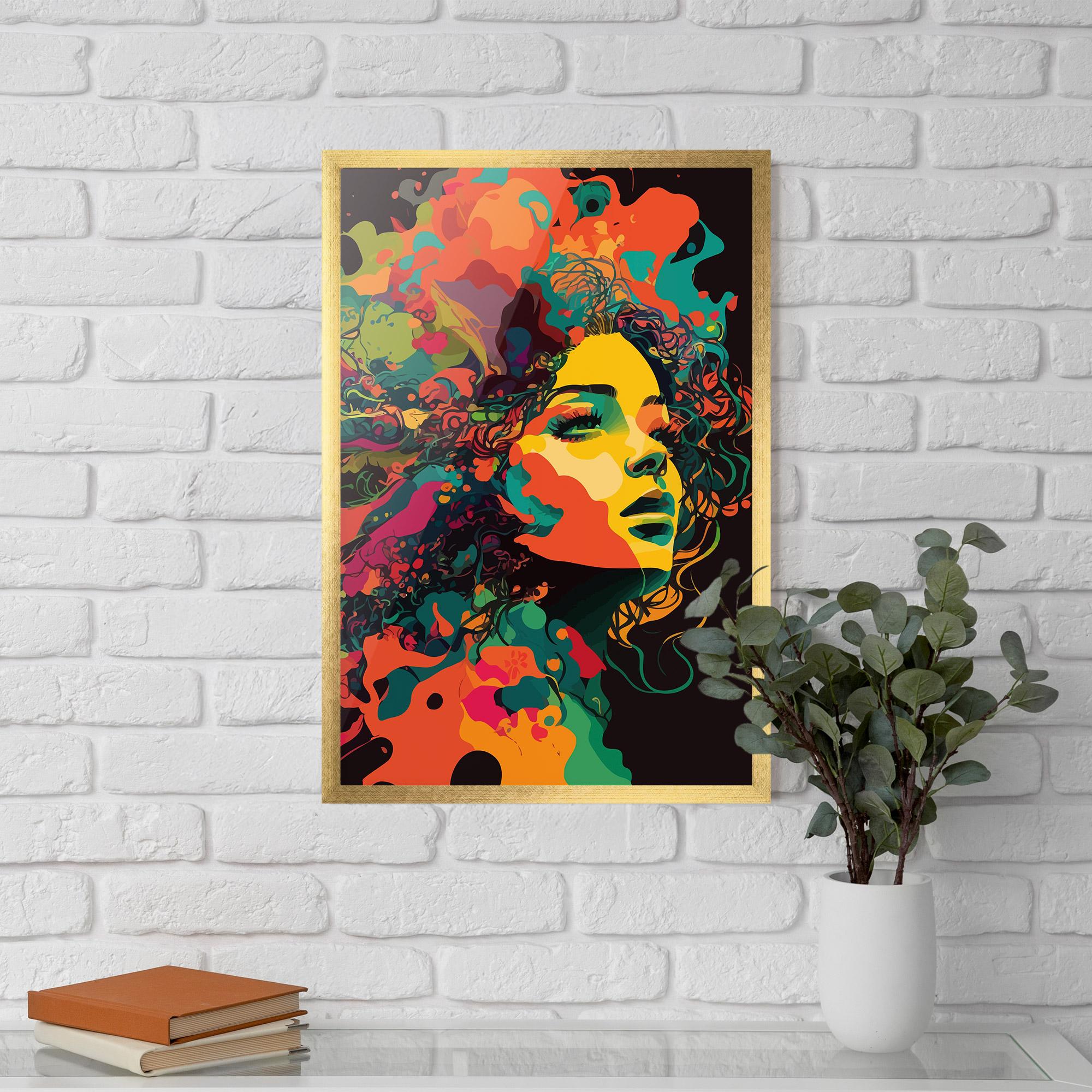 Poster Înrămat Colorful African Woman mockup 5