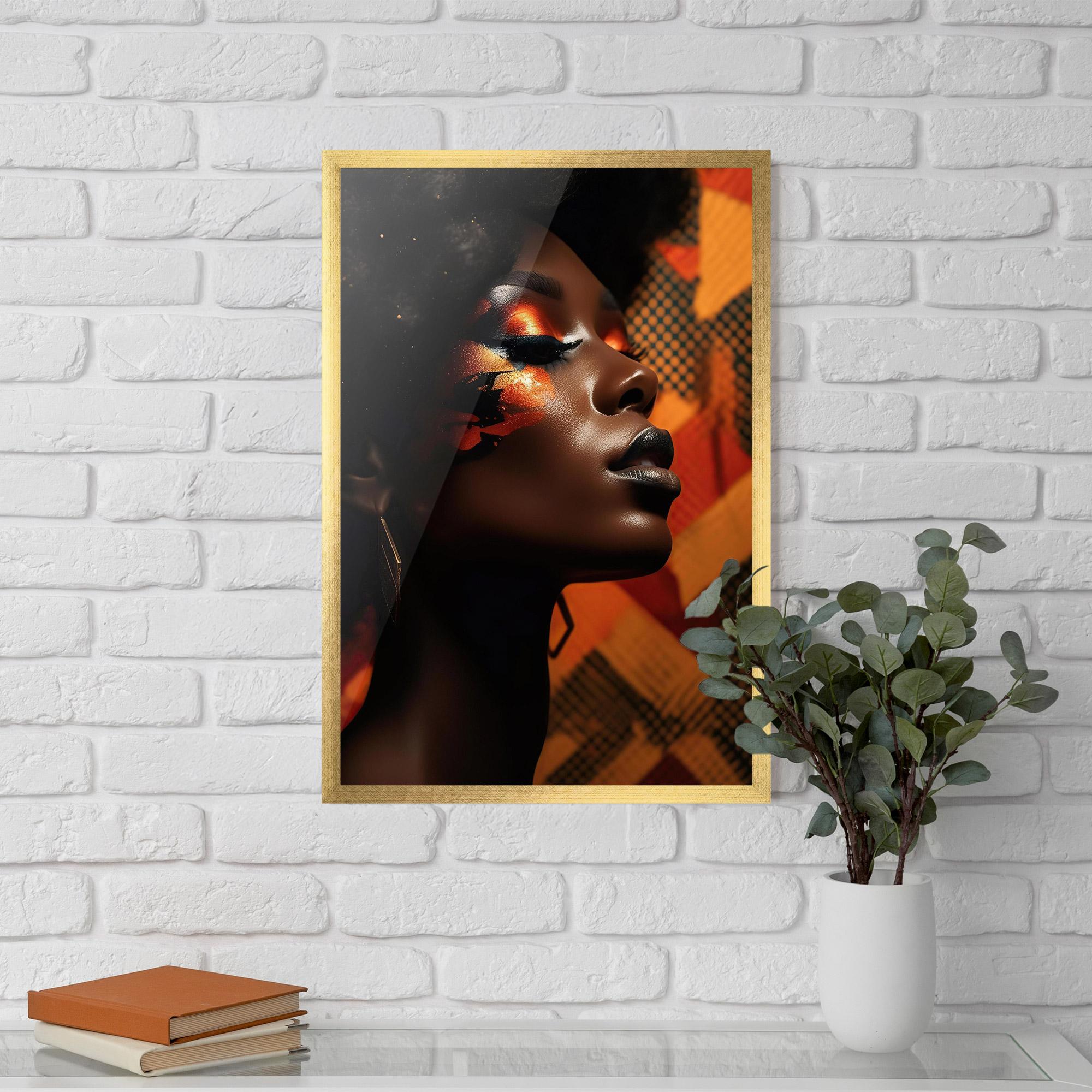 Poster Înrămat Orange Makeup Woman mockup 5