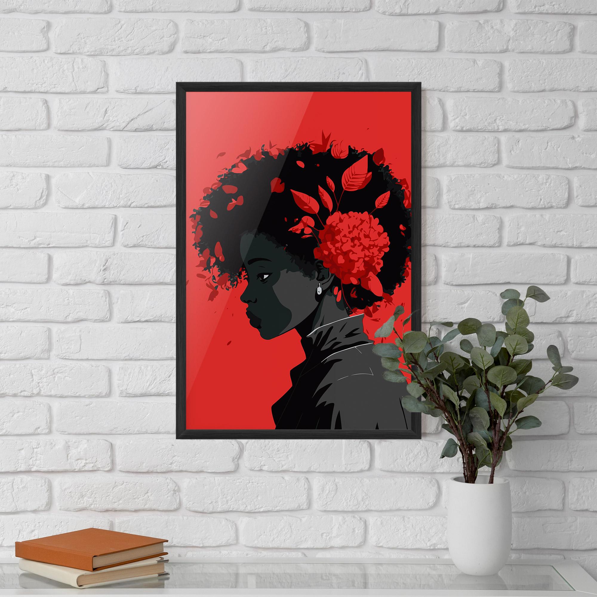 Poster Înrămat African Red Flower mockup 5