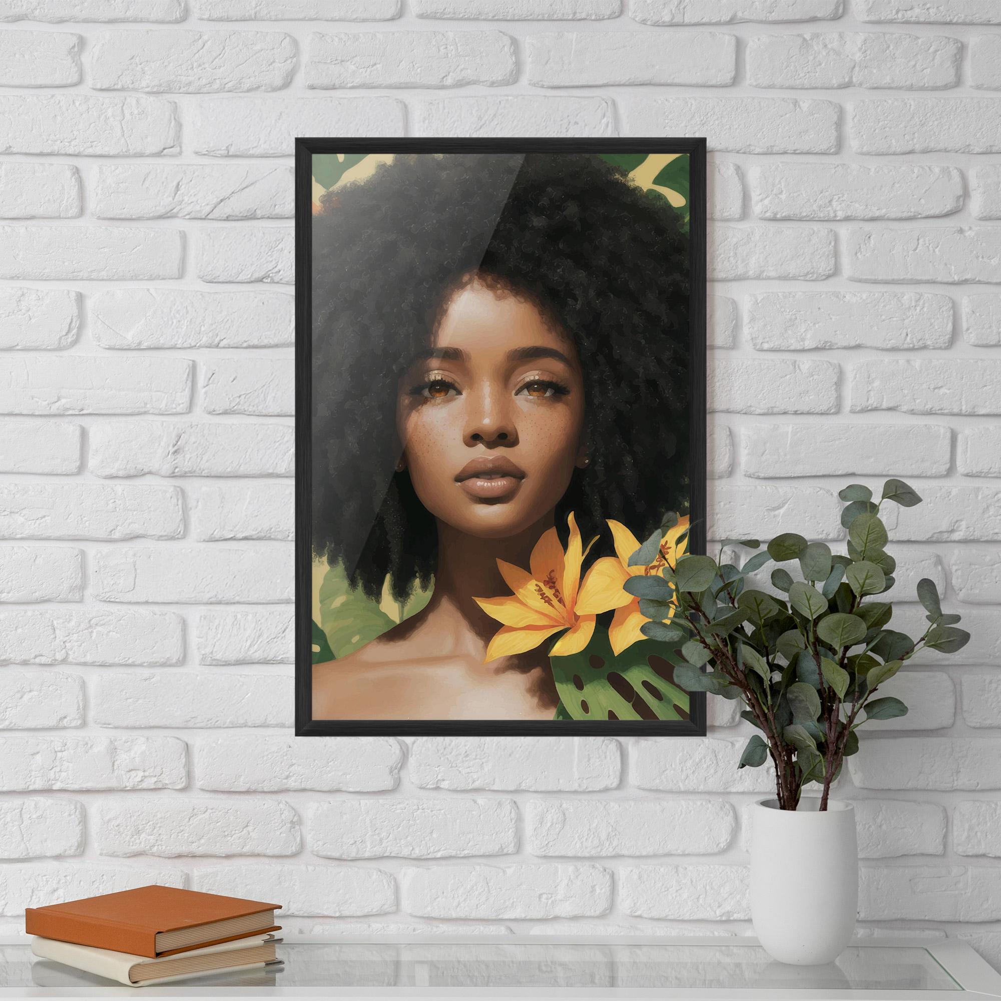 Poster Înrămat Beautiful African Girl mockup 5