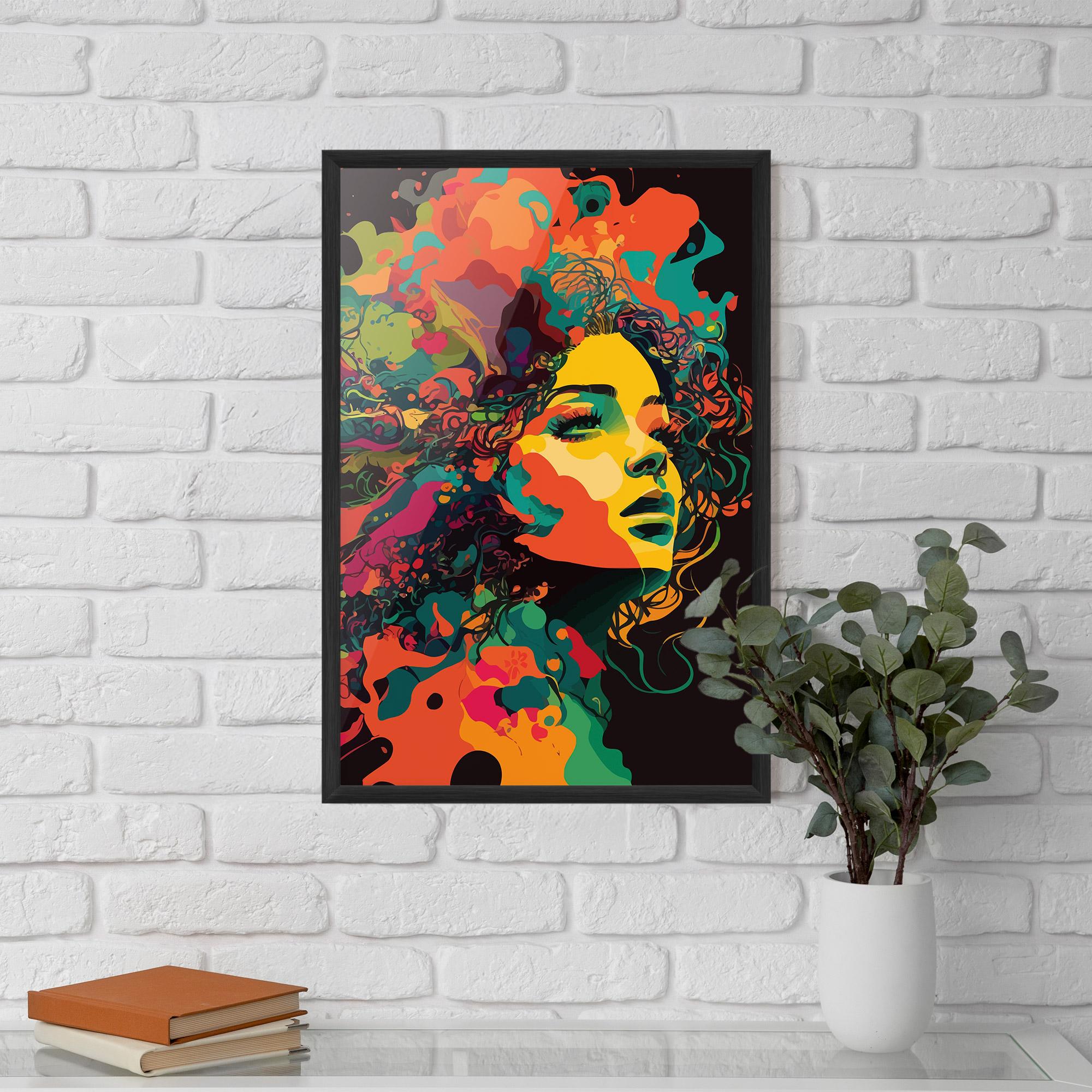 Poster Înrămat Colorful African Woman mockup 5