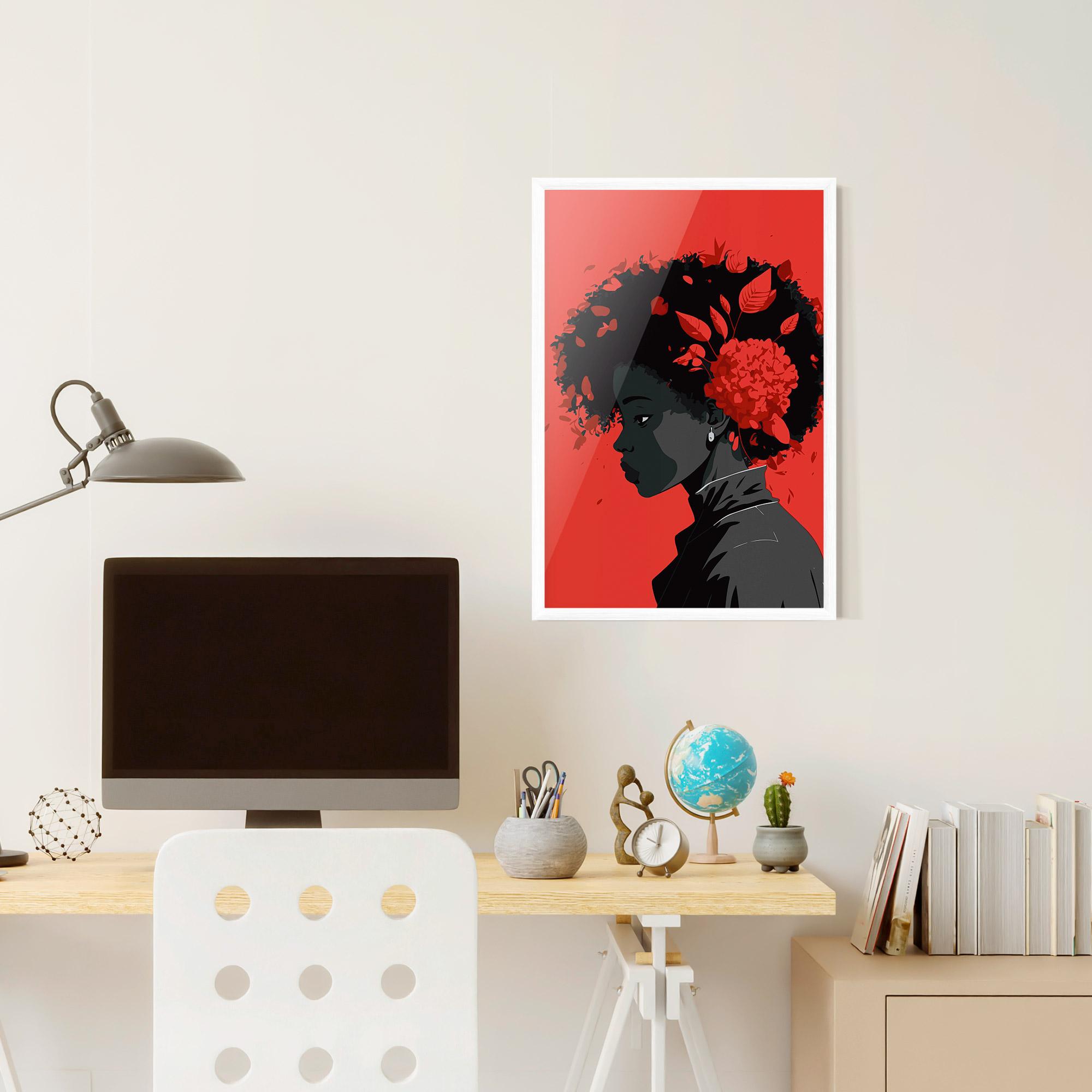 Poster Înrămat African Red Flower mockup 6