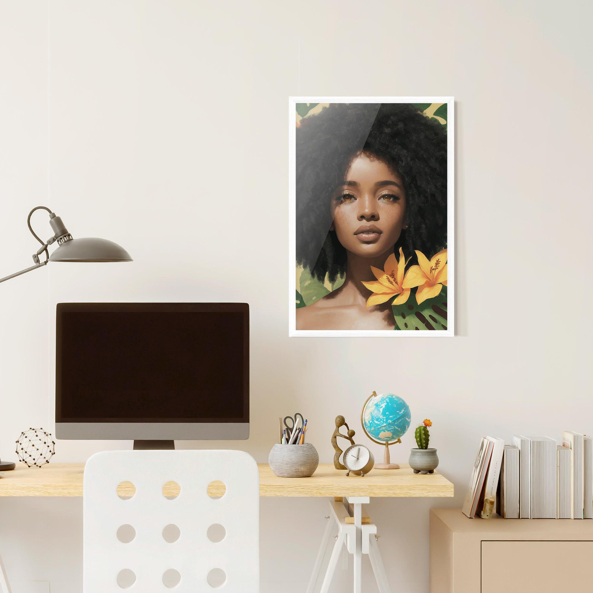 Poster Înrămat Beautiful African Girl mockup 6