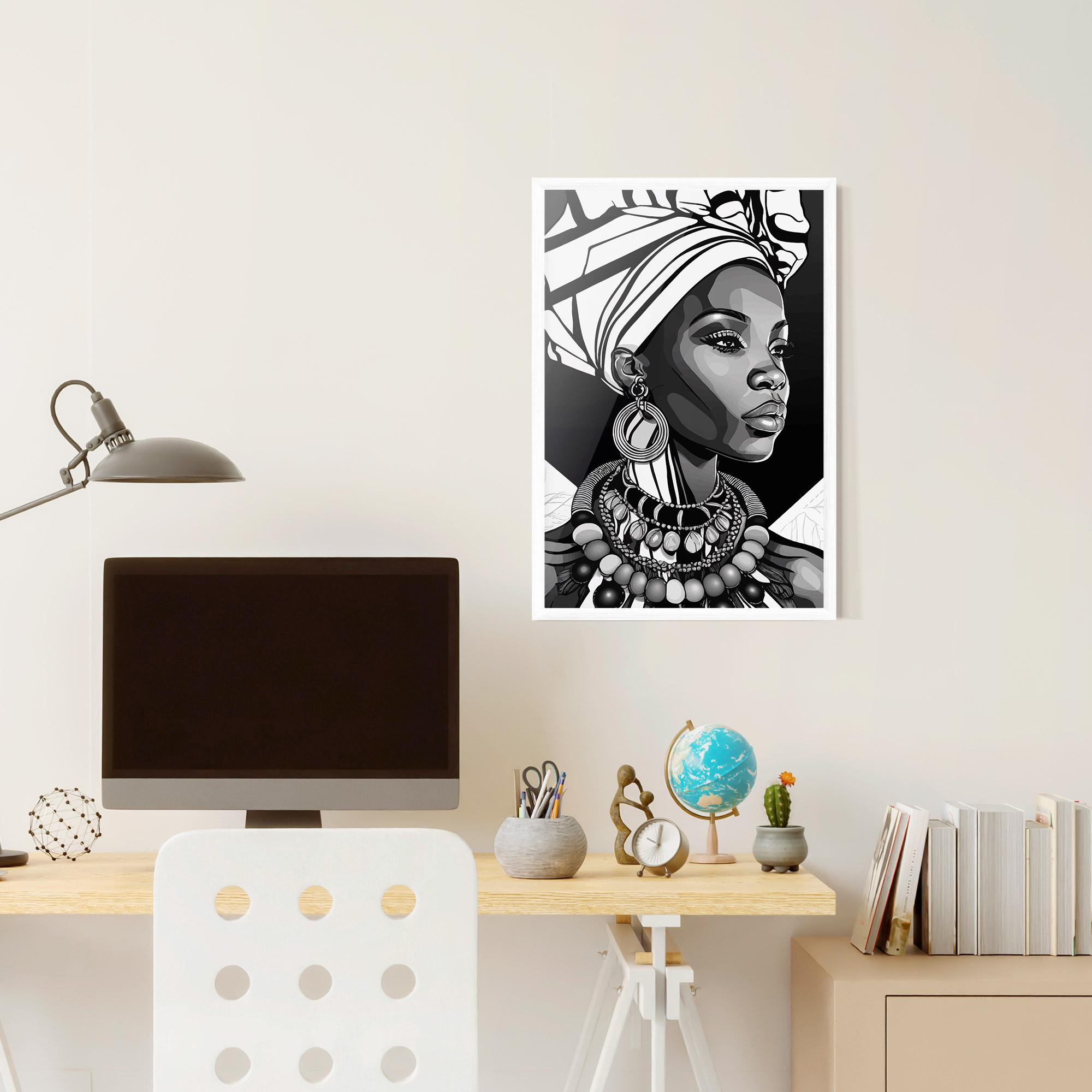 Poster Înrămat Black White African mockup 6