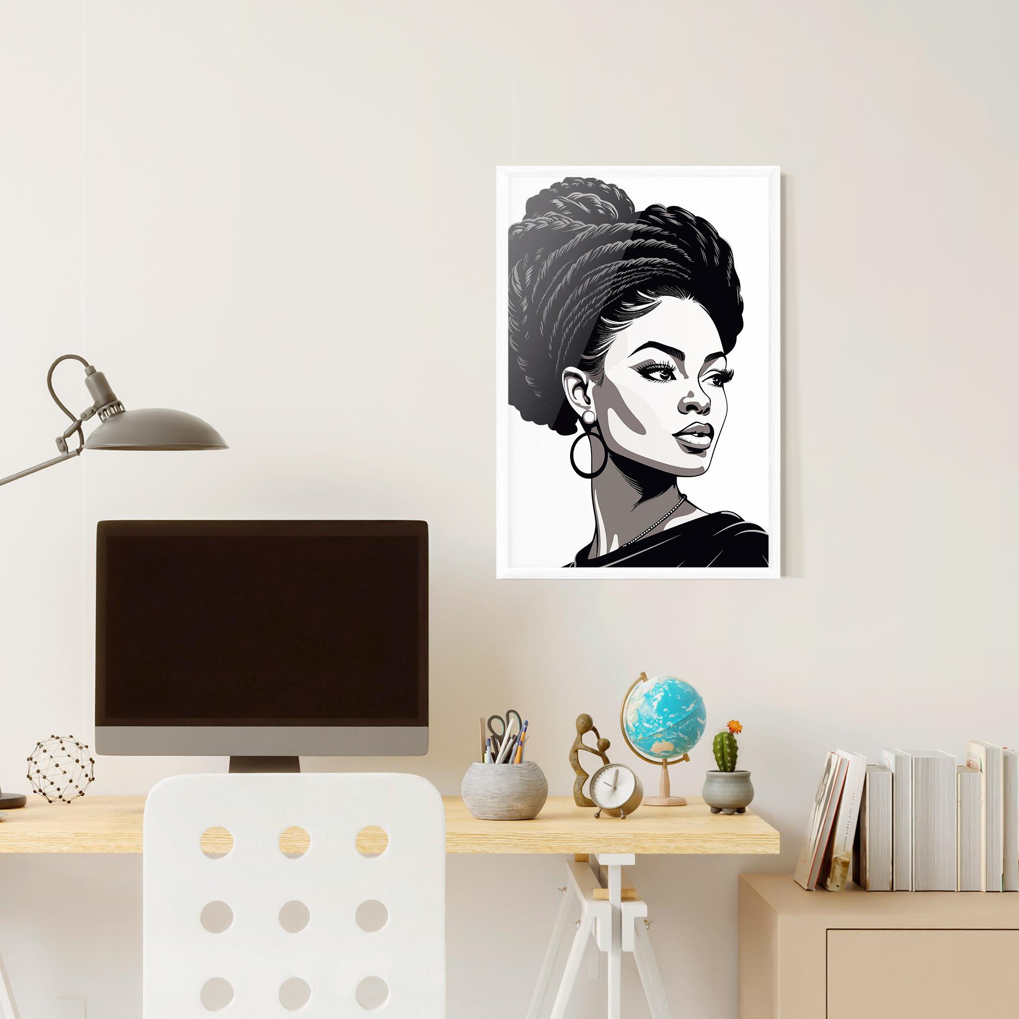 Poster Înrămat Brown Skin Woman mockup 6