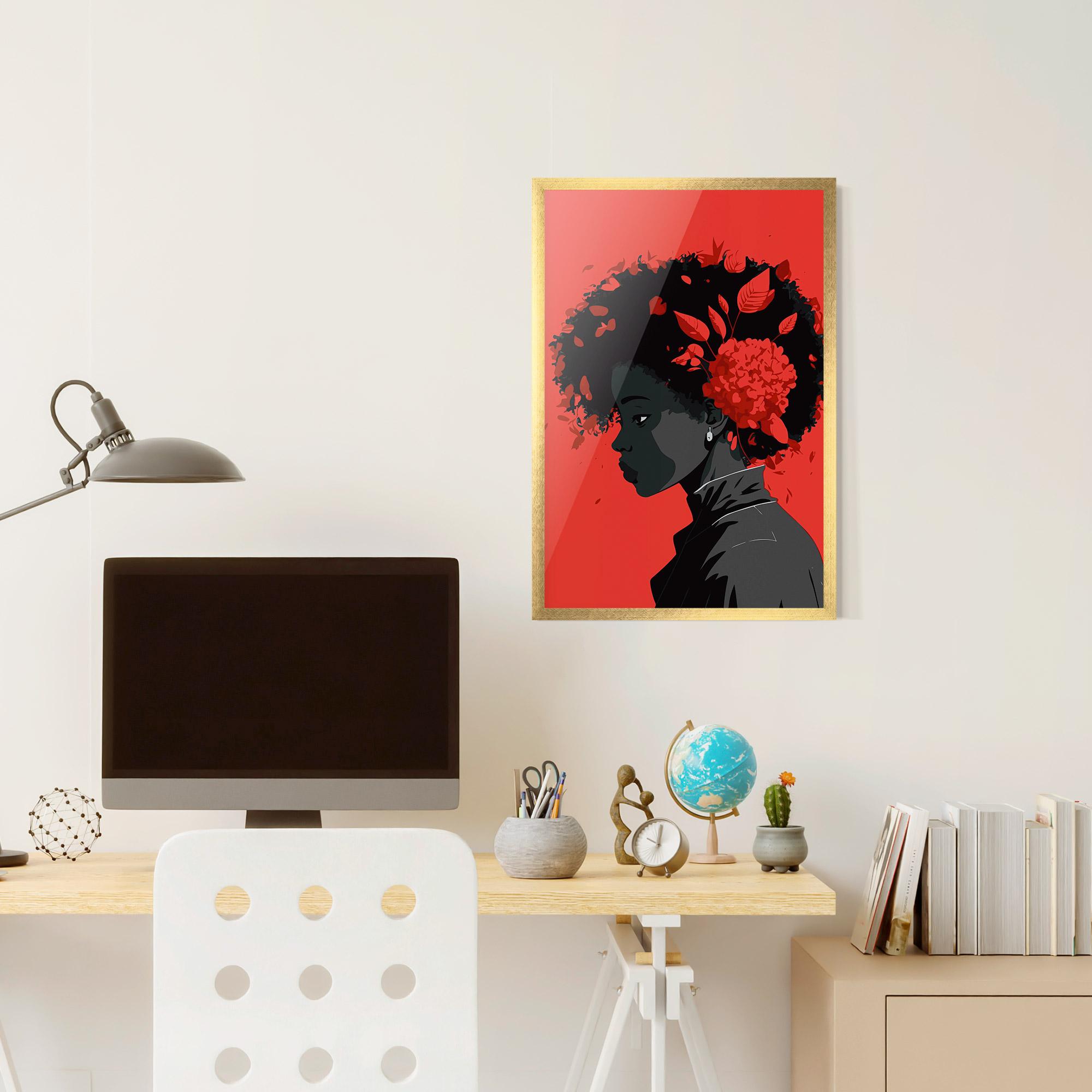 Poster Înrămat African Red Flower mockup 6